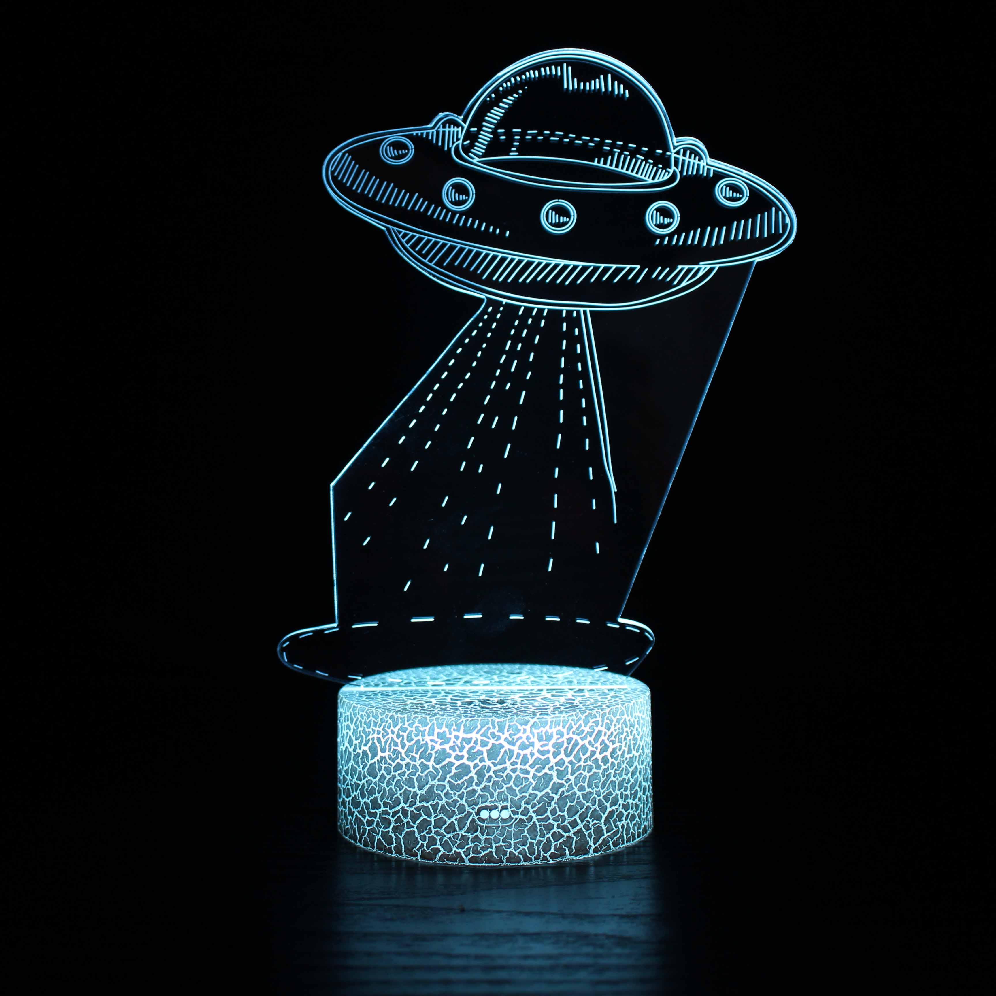 UFO 3D Illusion Lamp Bring Outer Space Into Your Room-3D Optical Lamp