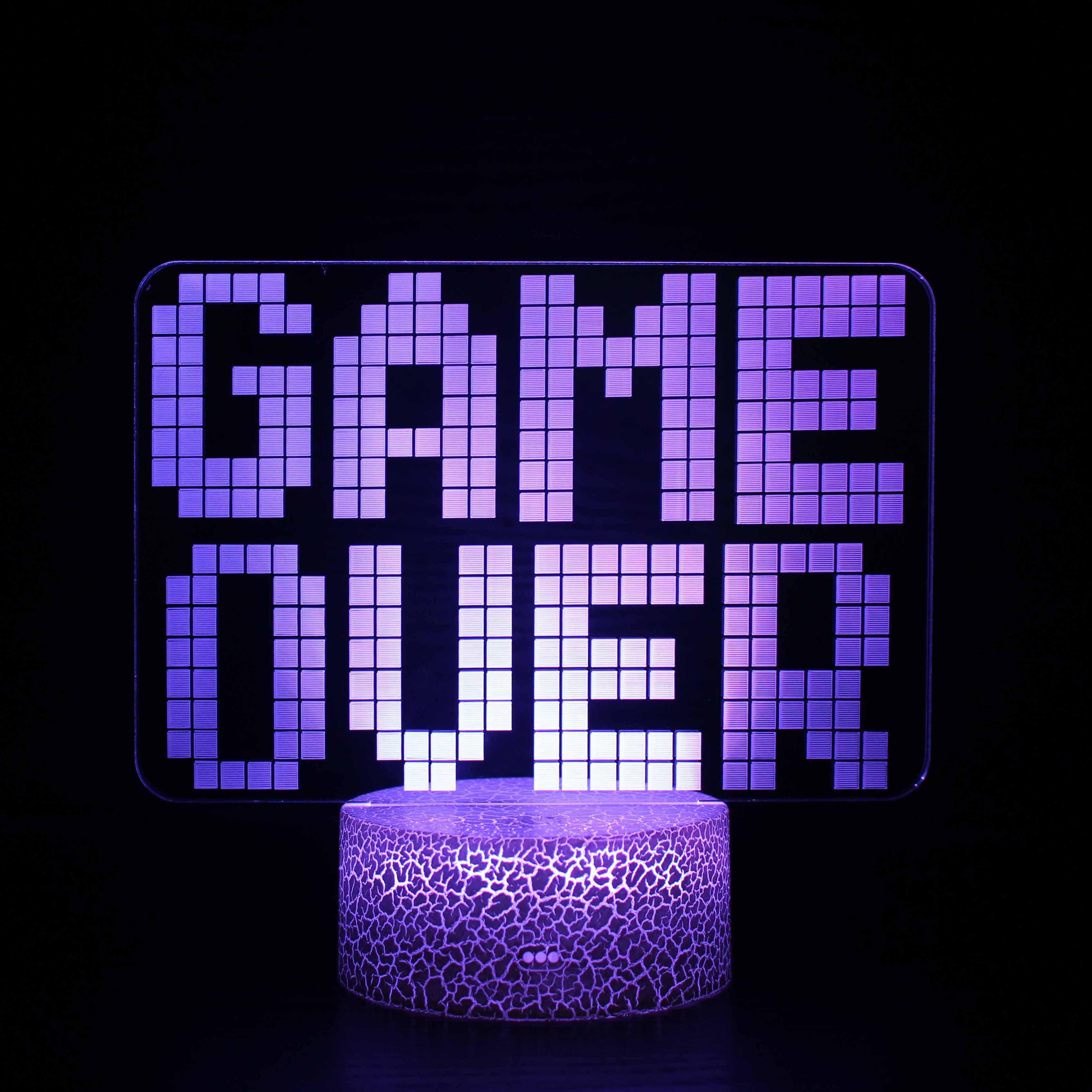 Game Over 3D Optical Illusion Lamp For Lighting And Decor-3D Optical Lamp