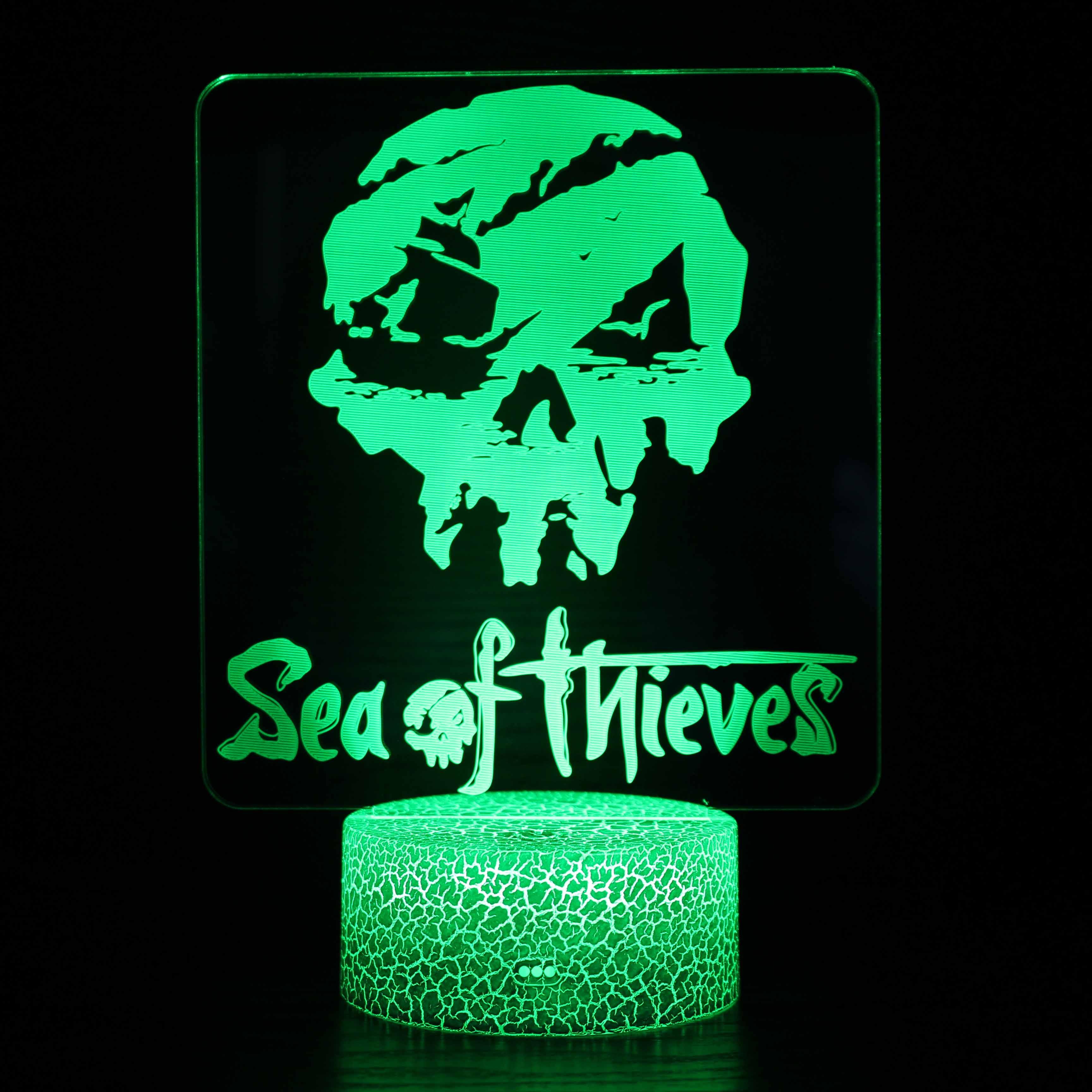 Halloween Sea of Thieves Skull 3D Optical Illusion Lamp - 3D Optical Lamp
