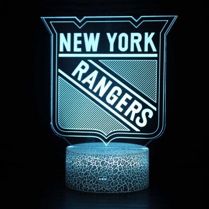 New York Rangers Team Logo 3D Optical Illusion Lamp - 3D Optical Lamp