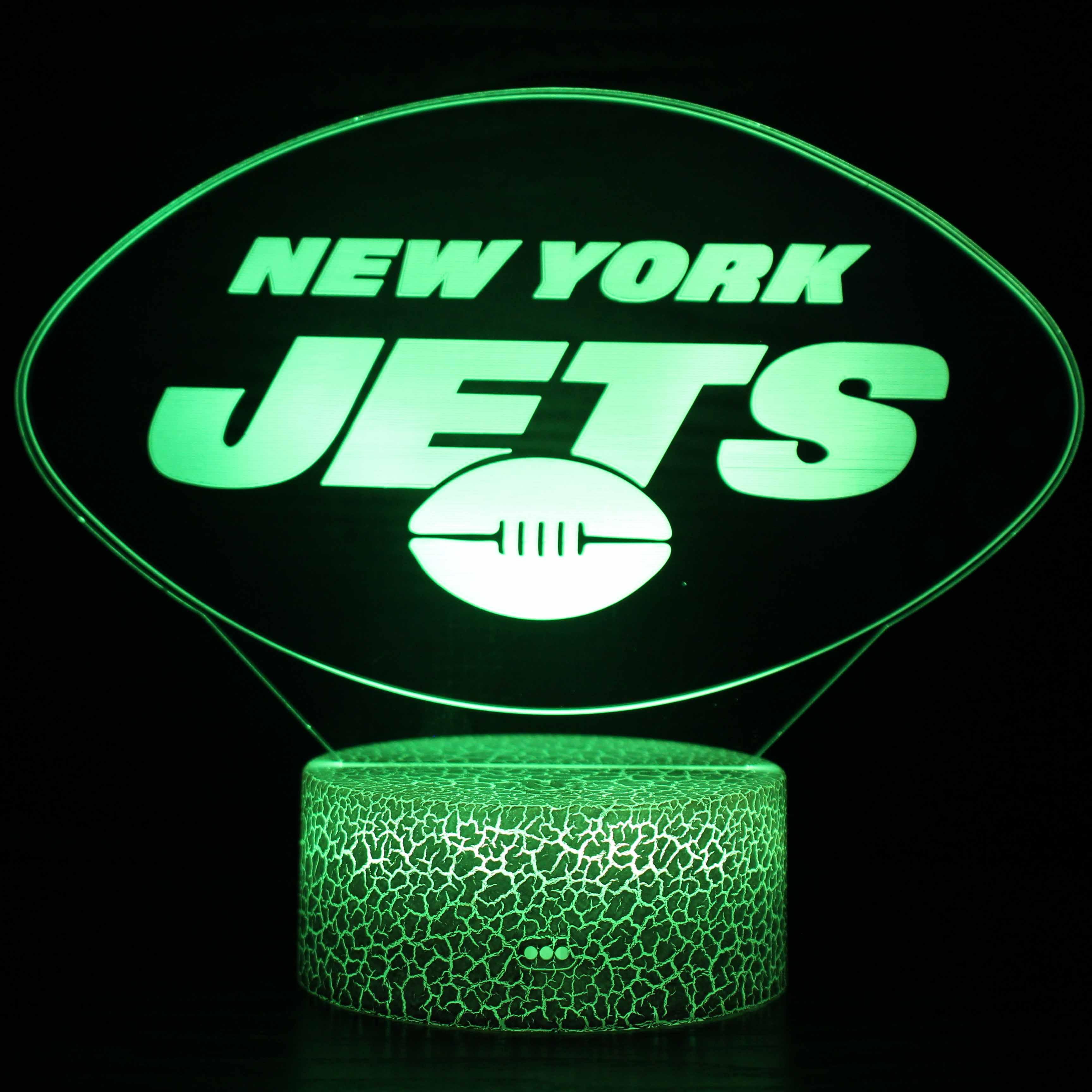 New York Jets 3D Optical Lamp Decor With LED Touch Control-3D Optical Lamp