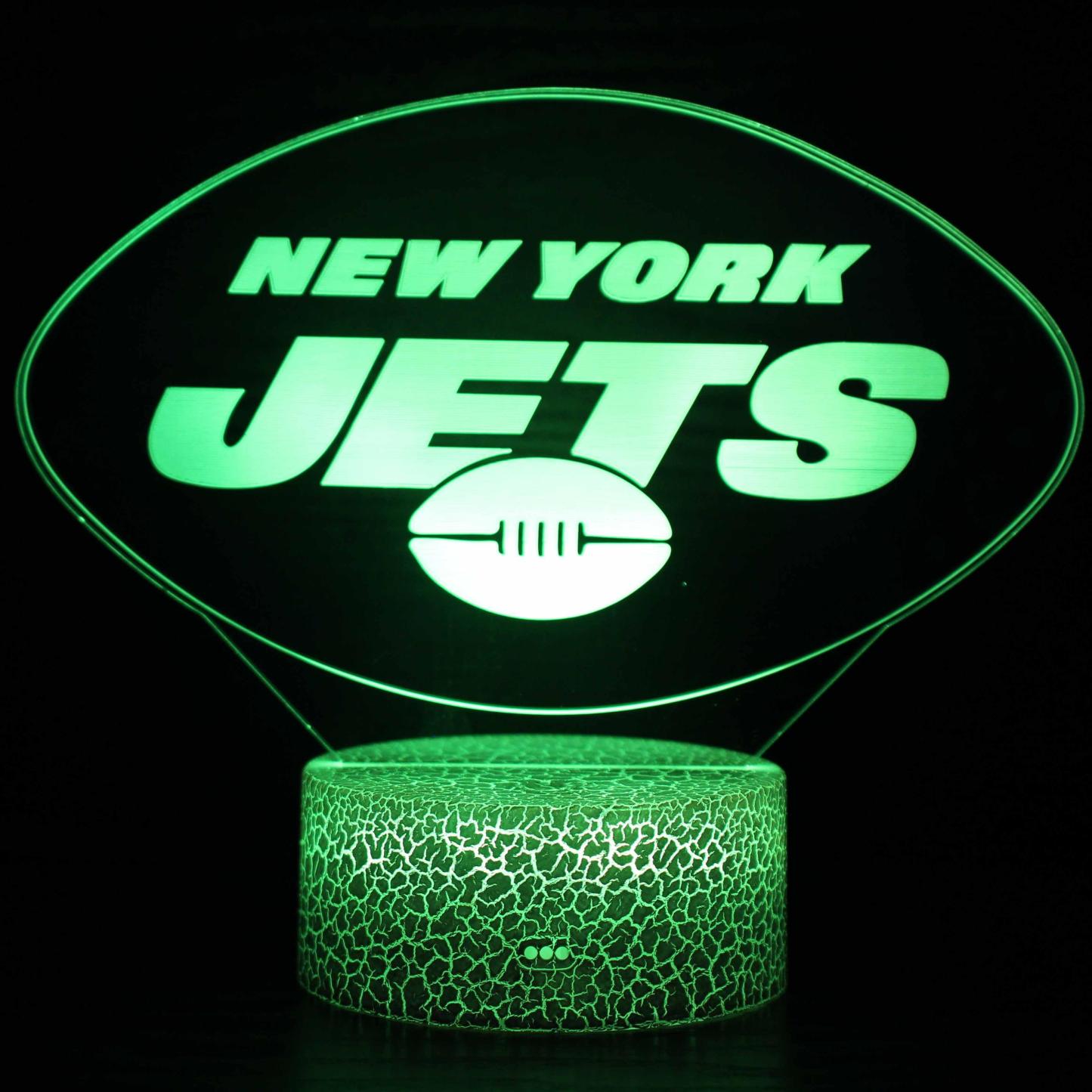 New York Jets 3D Optical Lamp Decor With LED Touch Control-3D Optical Lamp