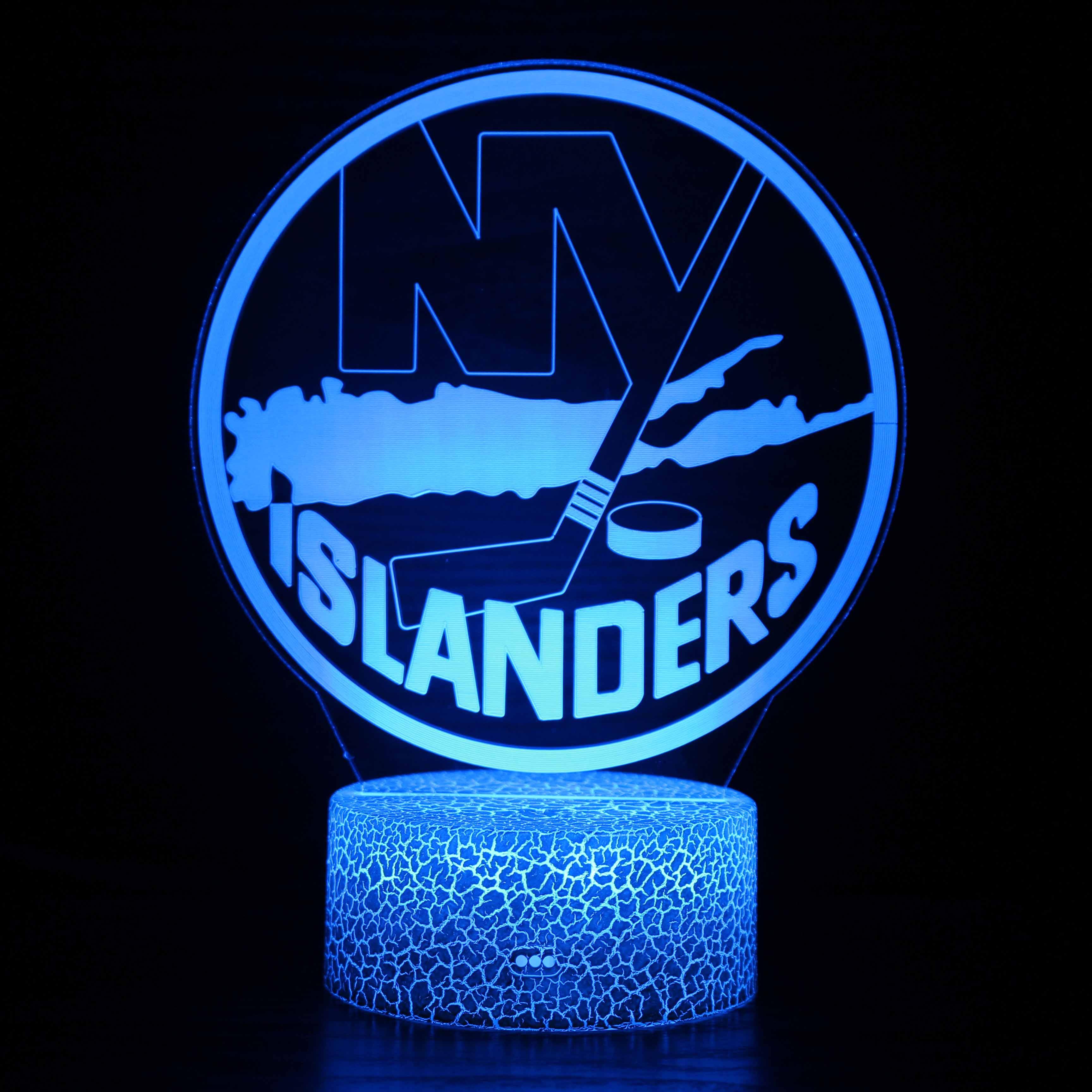 New York Islanders Hockey Team 3D Optical Illusion Lamp - 3D Optical Lamp