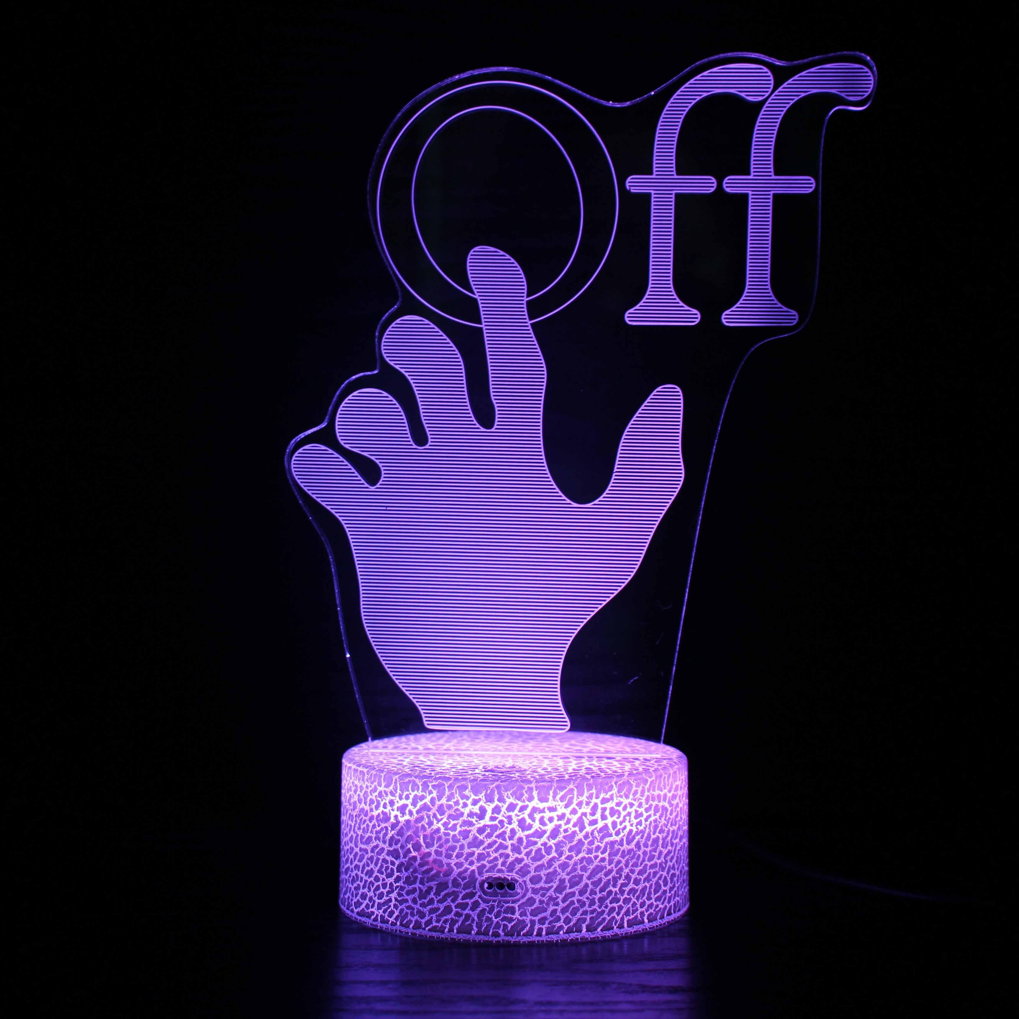 Off Grip Hand Gesture 3D Optical Illusion Lamp - 3D Optical Lamp