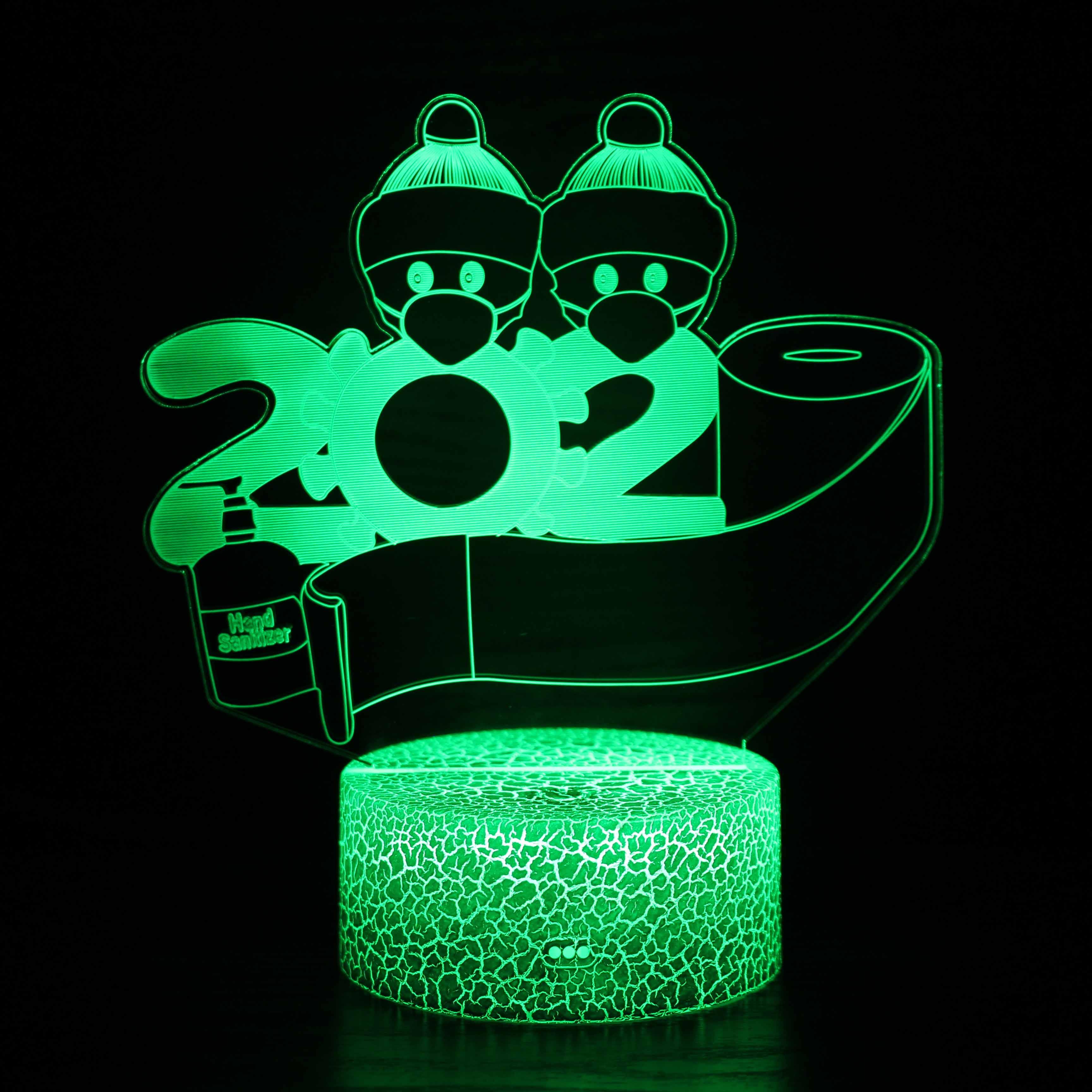 Christmas 2020 Covid-19 Funny 3D Optical Illusion Lamp - 3D Optical Lamp