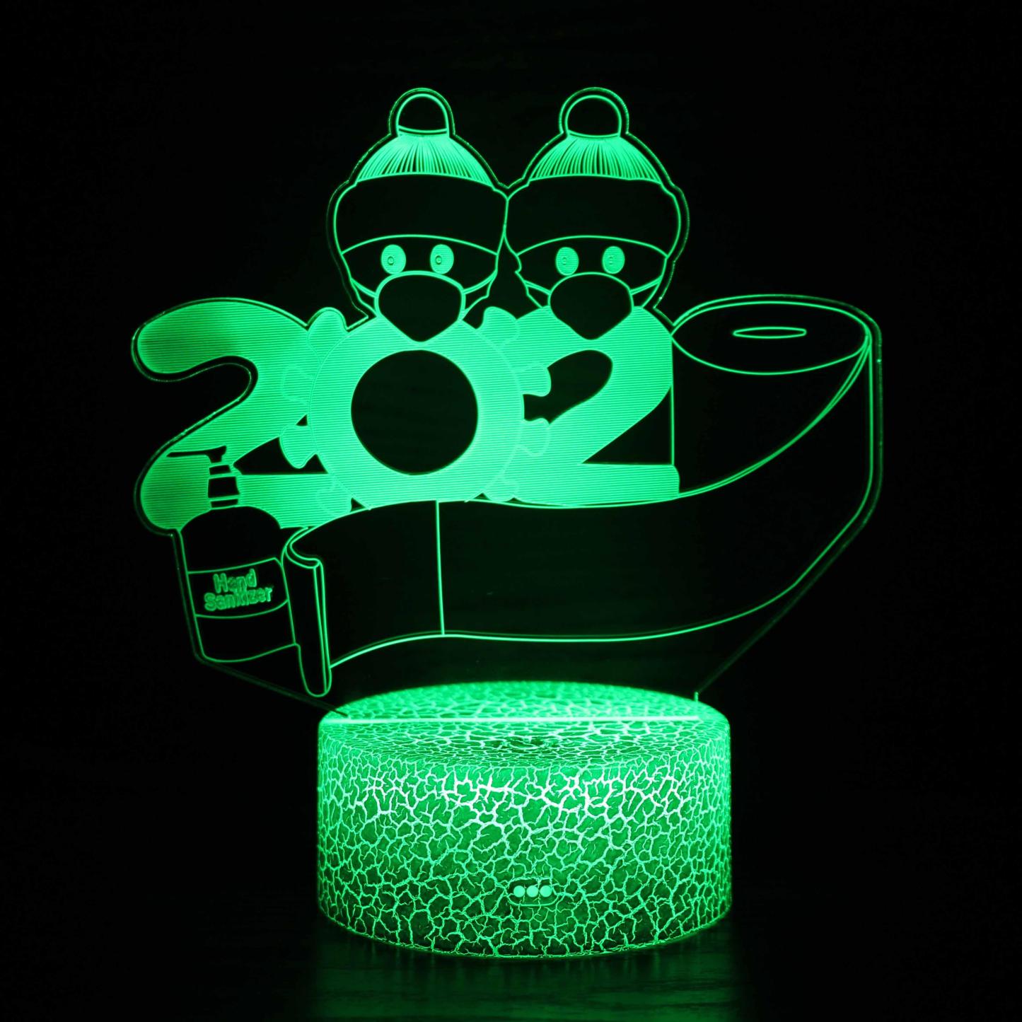 Christmas 2020 Covid-19 Funny 3D Optical Illusion Lamp - 3D Optical Lamp