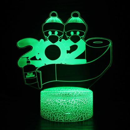 Christmas 2020 Covid-19 Funny 3D Optical Illusion Lamp - 3D Optical Lamp