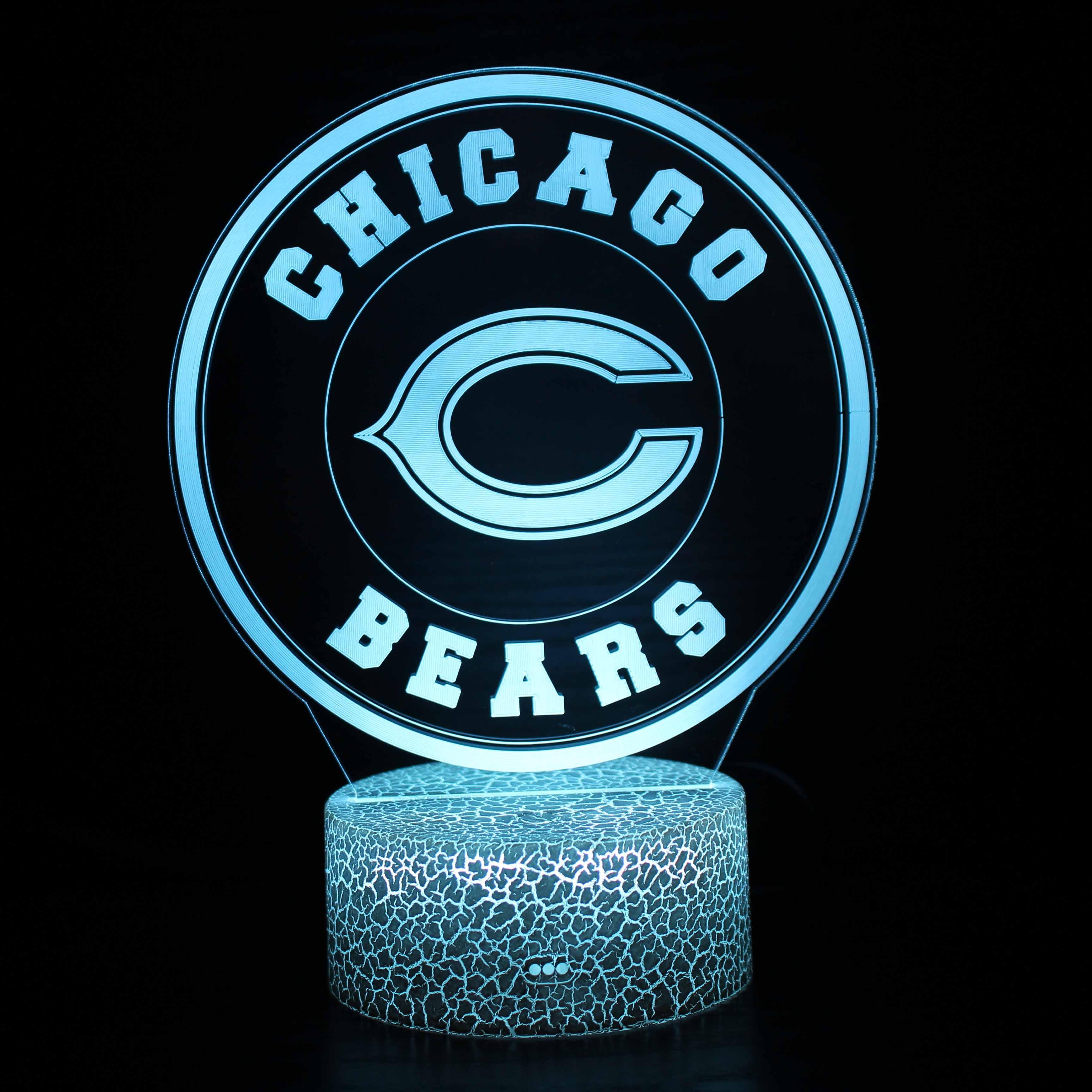 3D Optical Illusion Chicago Bears Lamp-3D Optical Lamp