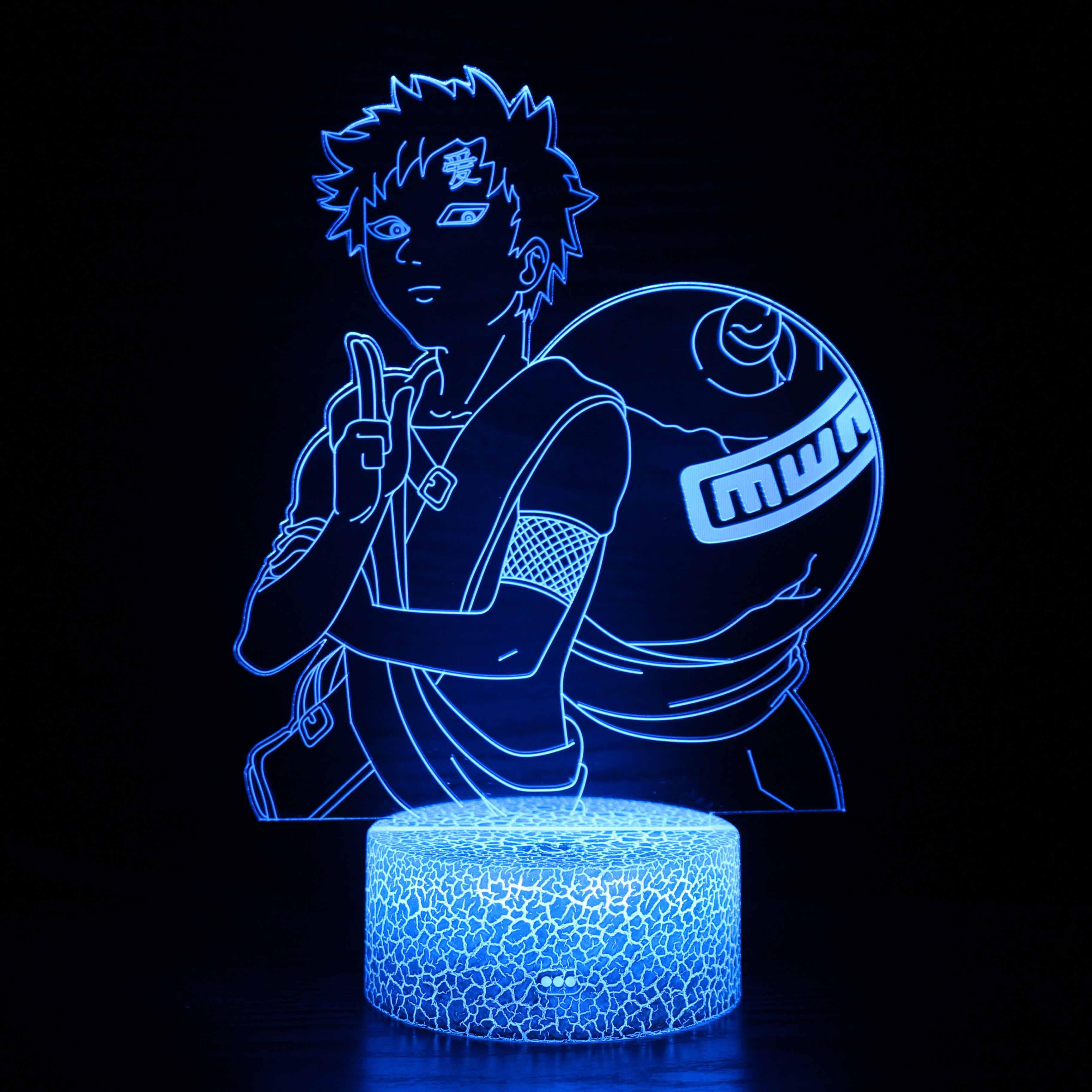 Naruto Gaara Character 3D Optical Illusion Lamp - 3D Optical Lamp