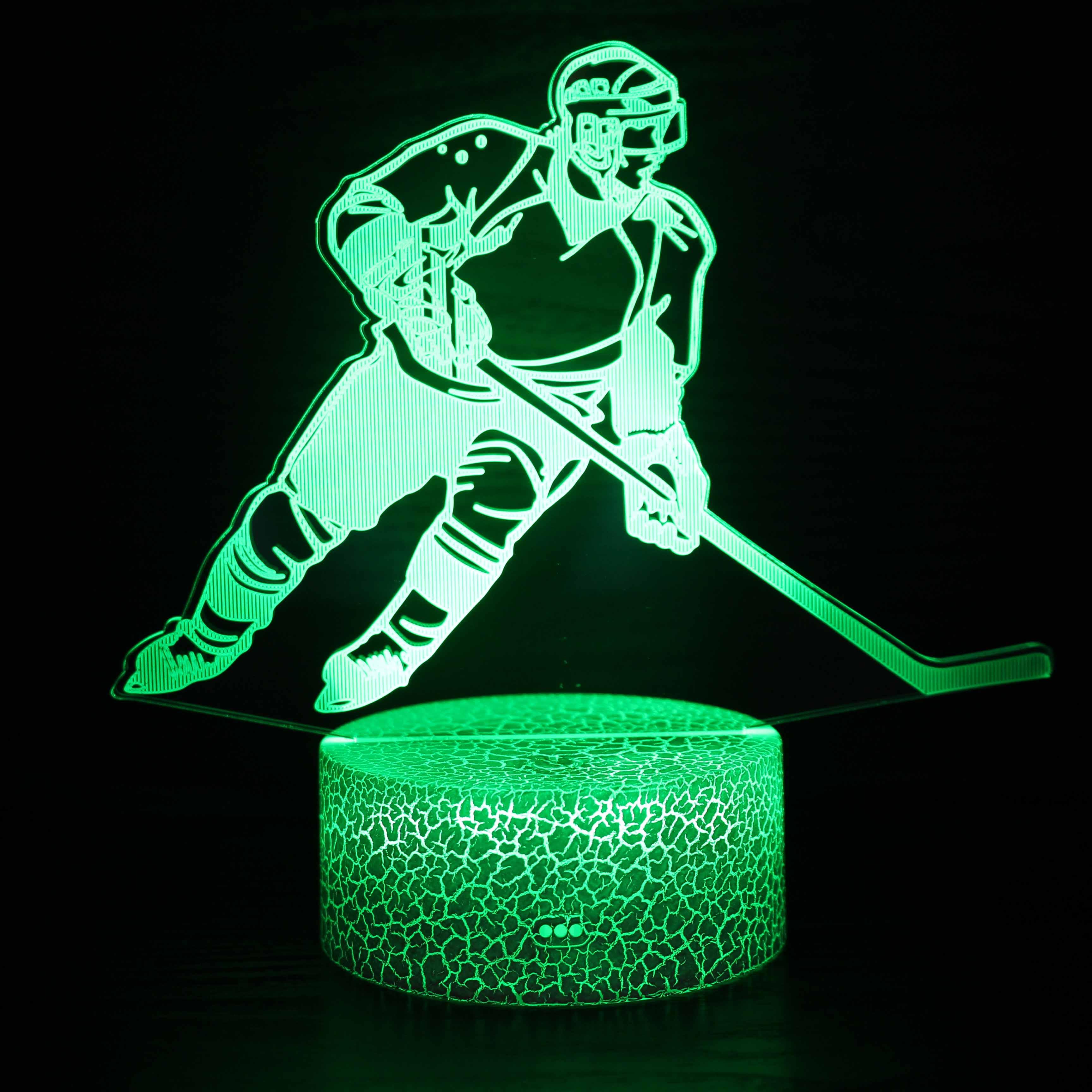 Hockey Player 3D Optical Illusion Lamp - 3D Optical Lamp