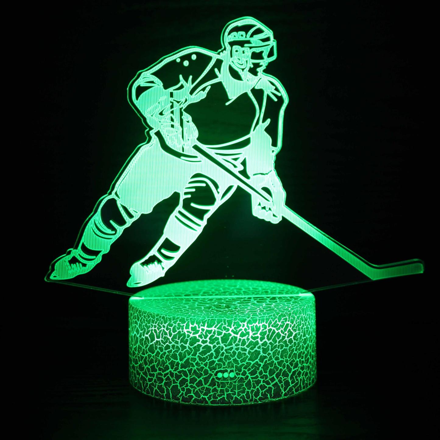 Hockey Player 3D Optical Illusion Lamp - 3D Optical Lamp