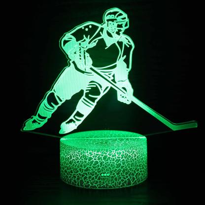 Hockey Player 3D Optical Illusion Lamp - 3D Optical Lamp