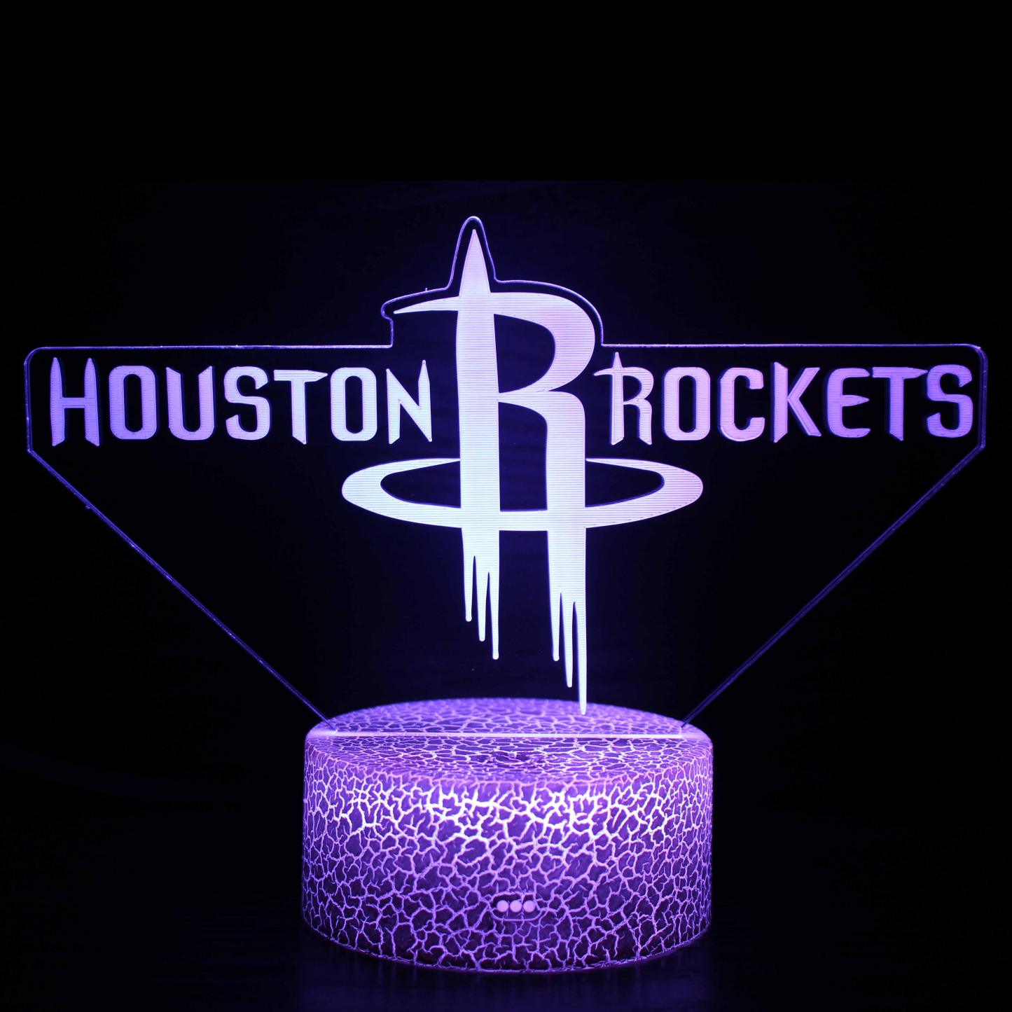 Houston Rockets Basketball 3D Optical Illusion Lamp - 3D Optical Lamp