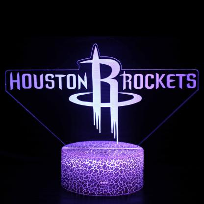 Houston Rockets Basketball 3D Optical Illusion Lamp - 3D Optical Lamp