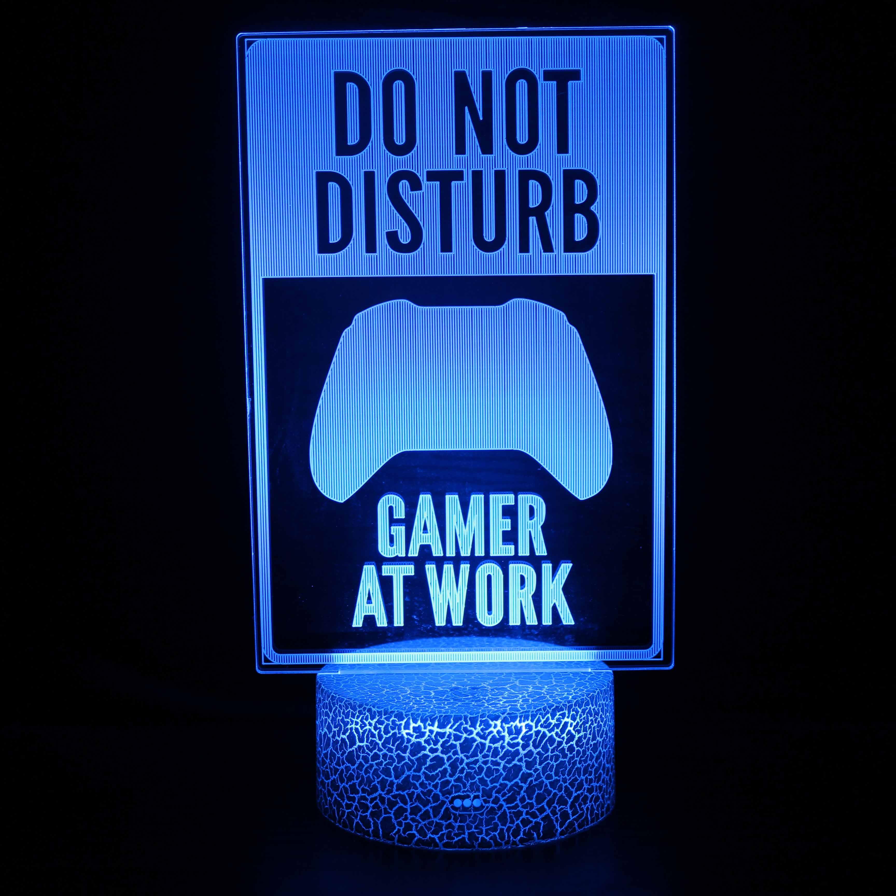 Do Not Disturb Gamer At Work 3D Optical Illusion Lamp For Decor-3D Optical Lamp