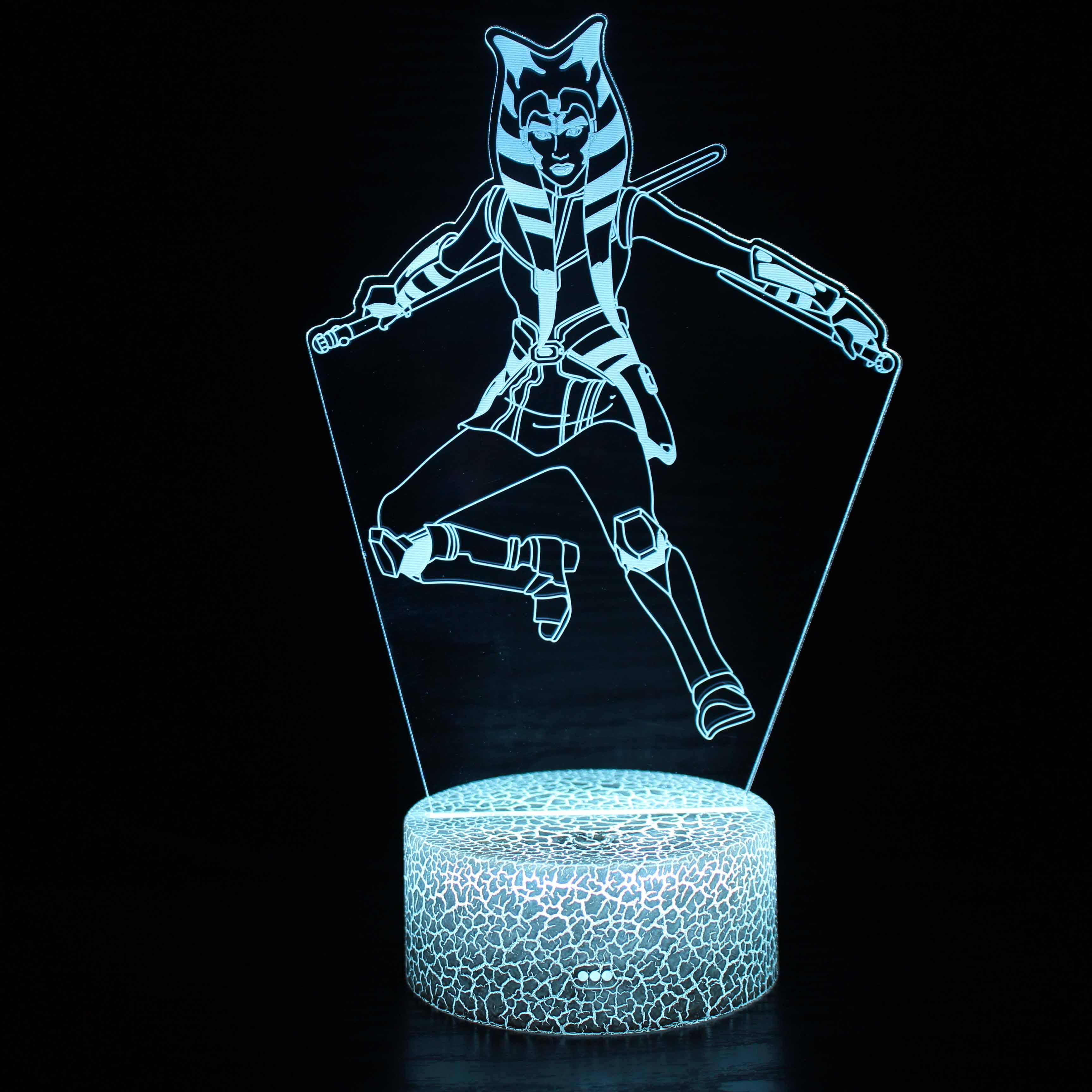 Warrior Cartoon Optical Illusion Lamp - 3D Optical Lamp