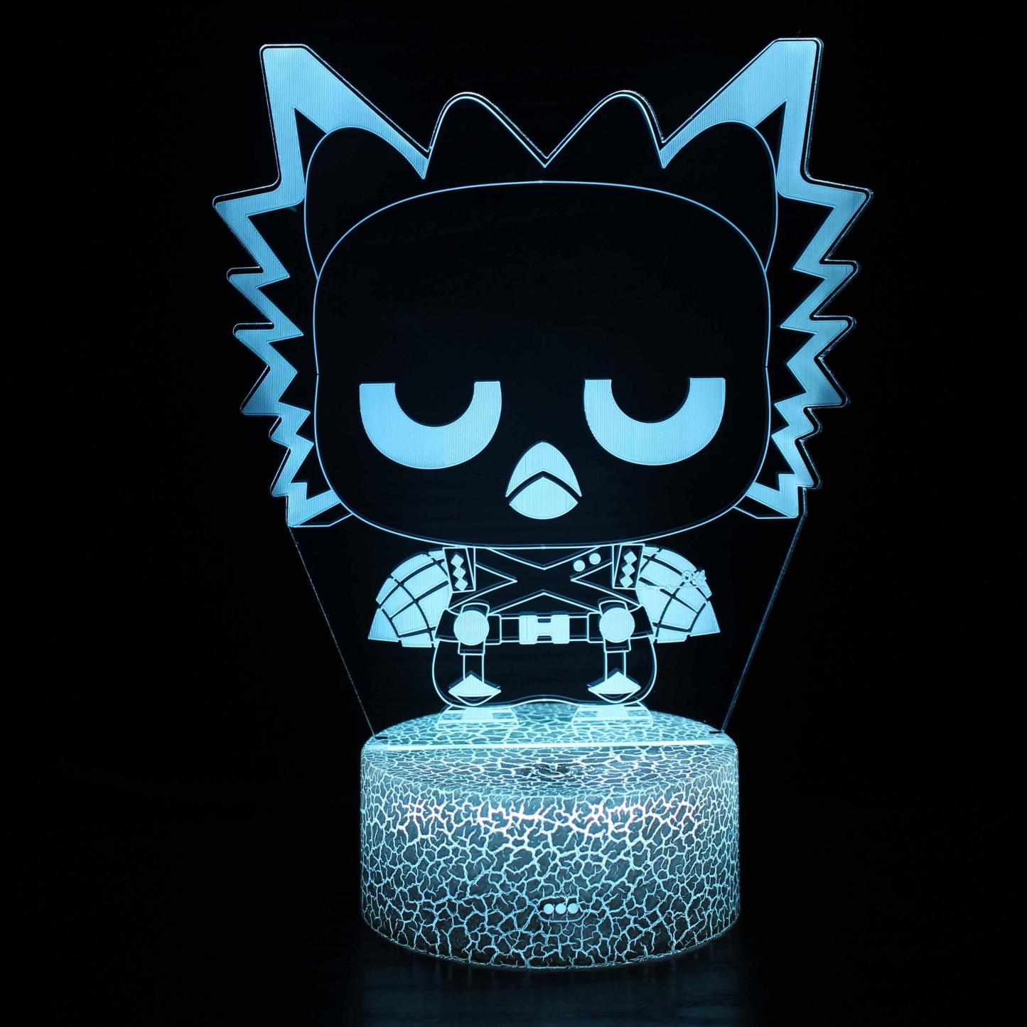 Girl Warrior Cartoon Optical Illusion Lamp - 3D Optical Lamp