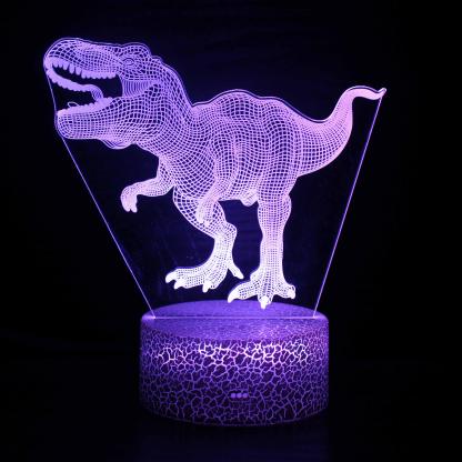 Realistic Roaring T-Rex Dinosaur 3D Optical Illusion Lamp - 3D Optical Lamp
