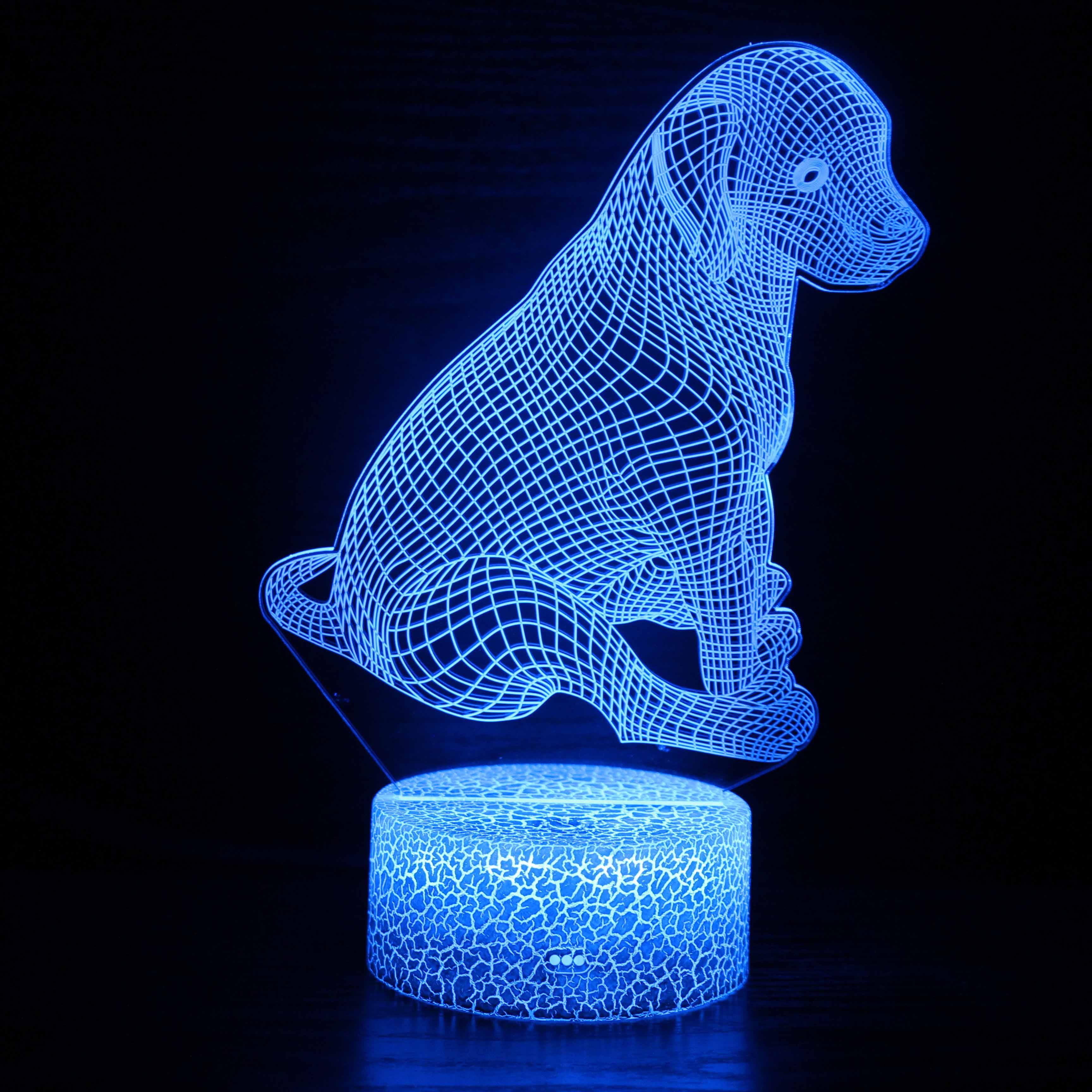 Sitting Puppy Dog 3D Optical Illusion Lamp-3D Optical Lamp