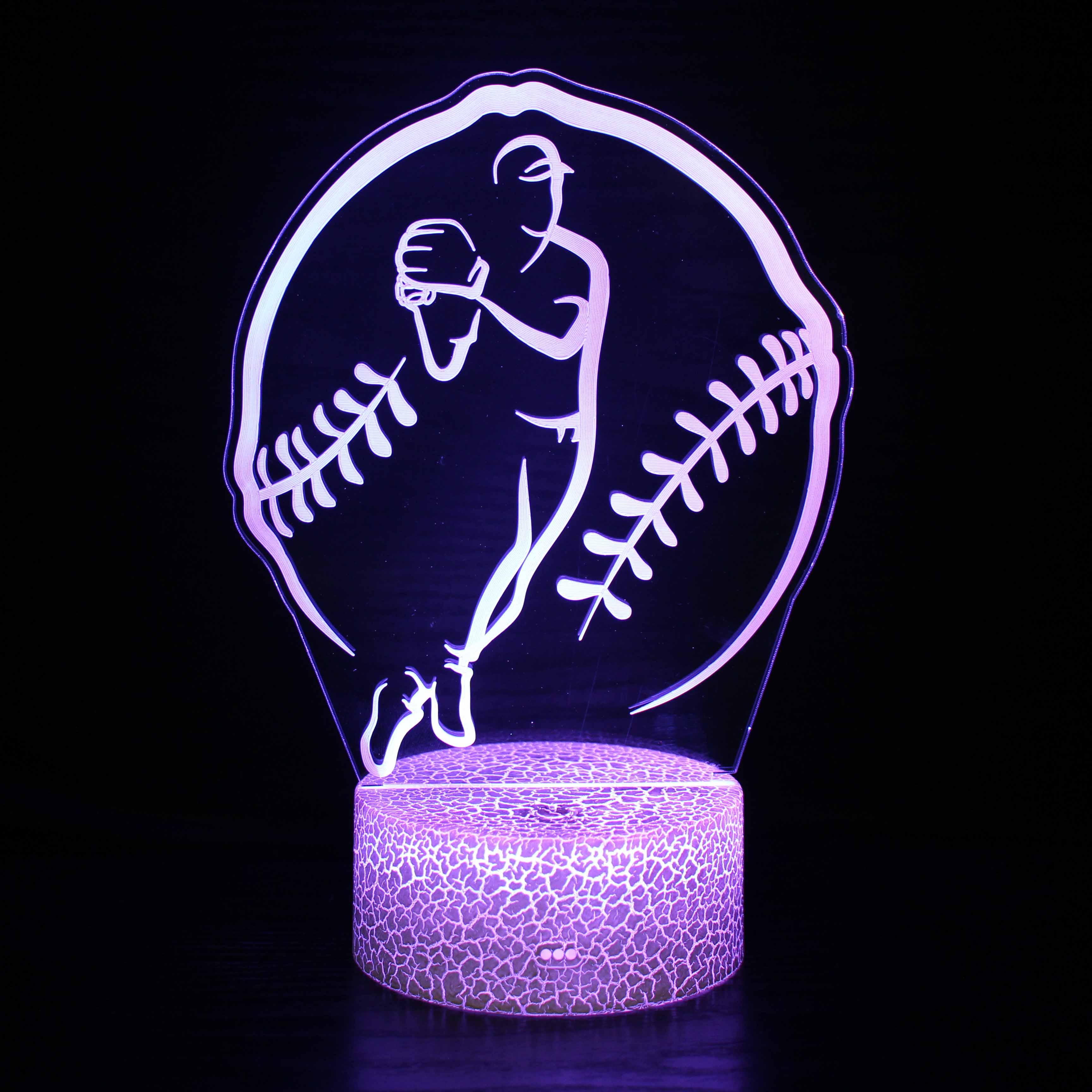Baseball Pitcher LED Lamp-3D Optical Lamp