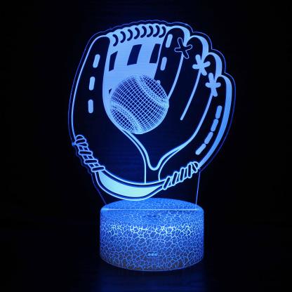 Baseball & Glove 3D Optical Illusion Lamp - 3D Optical Lamp
