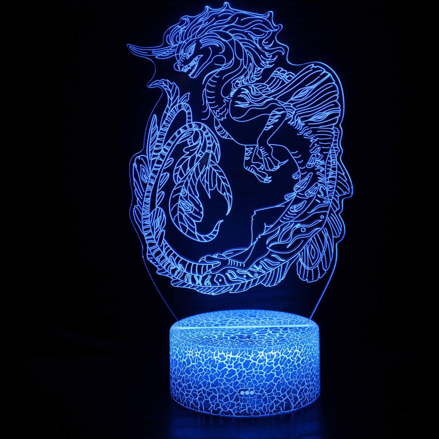 Abstract Zodiac - Dragon Optical Illusion Lamp - 3D Optical Lamp