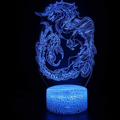 Abstract Zodiac - Dragon Optical Illusion Lamp - 3D Optical Lamp