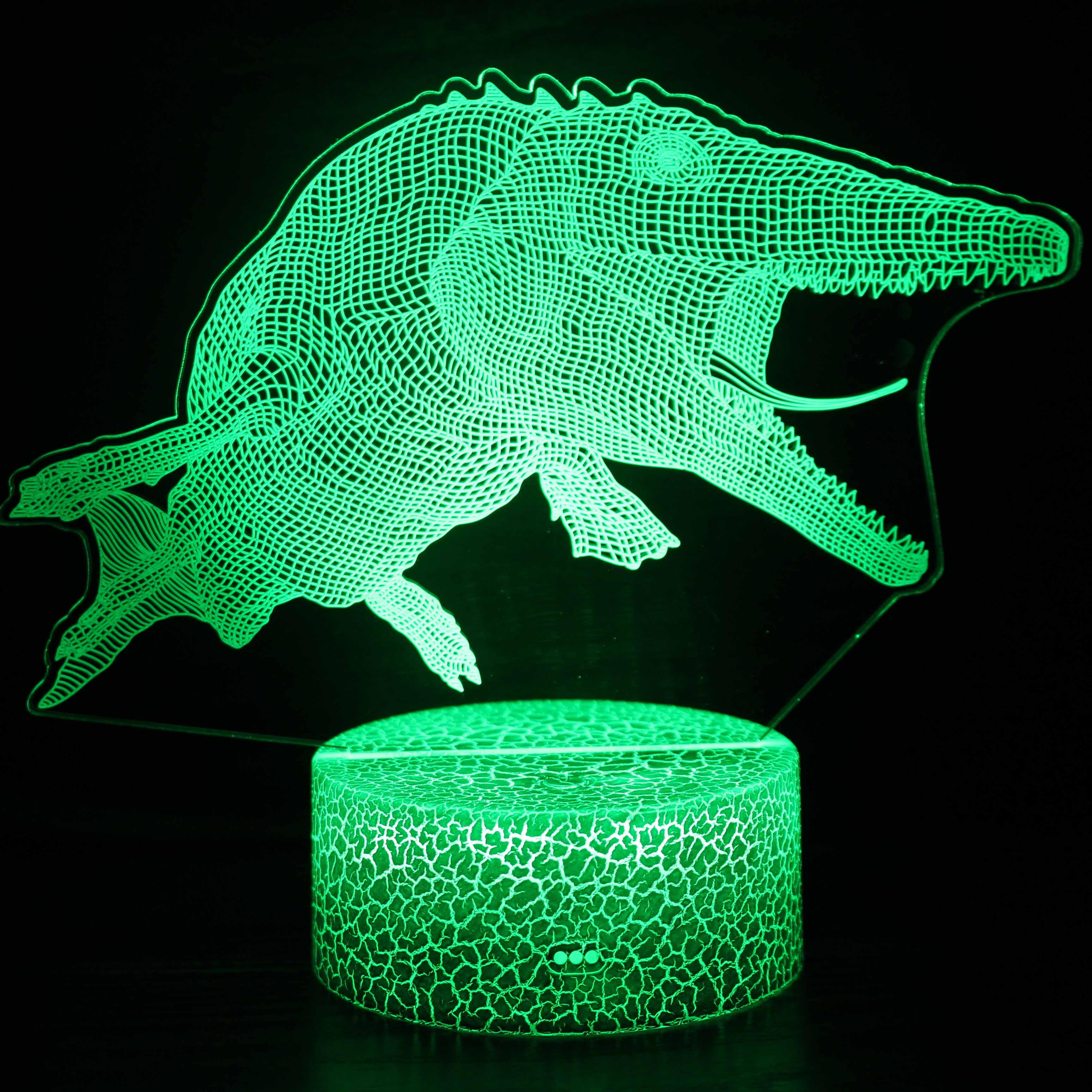 Realistic Swimming Dinosaur 3D Optical Illusion Lamp - 3D Optical Lamp