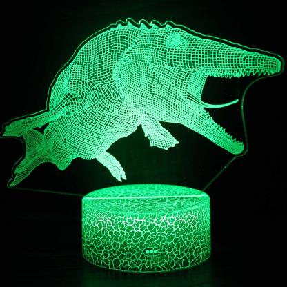 Realistic Swimming Dinosaur 3D Optical Illusion Lamp - 3D Optical Lamp