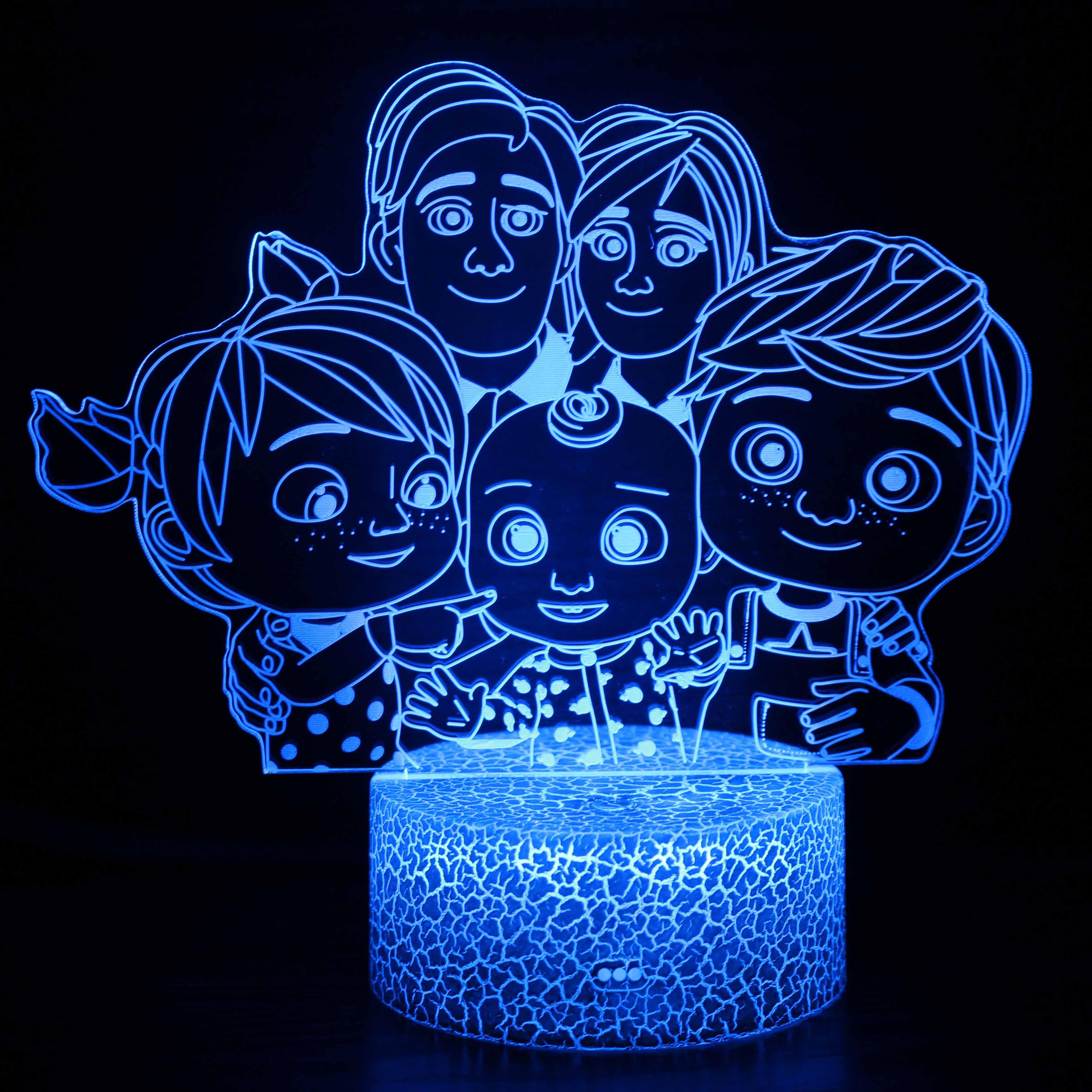 Cute Family Cartoon Optical Illusion Lamp - 3D Optical Lamp