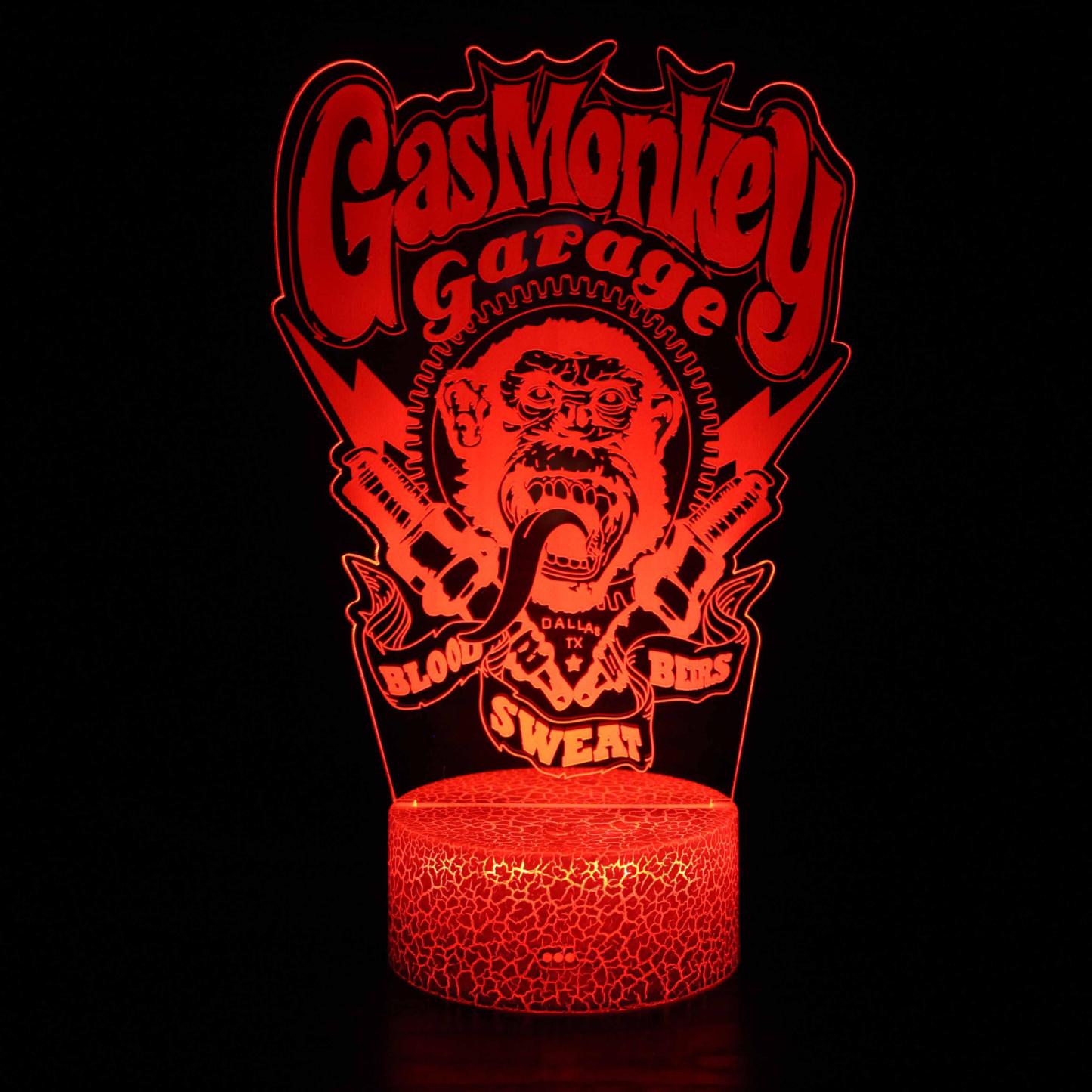 Gas Monkey Garage 3D Optical Illusion Lamp - 3D Optical Lamp