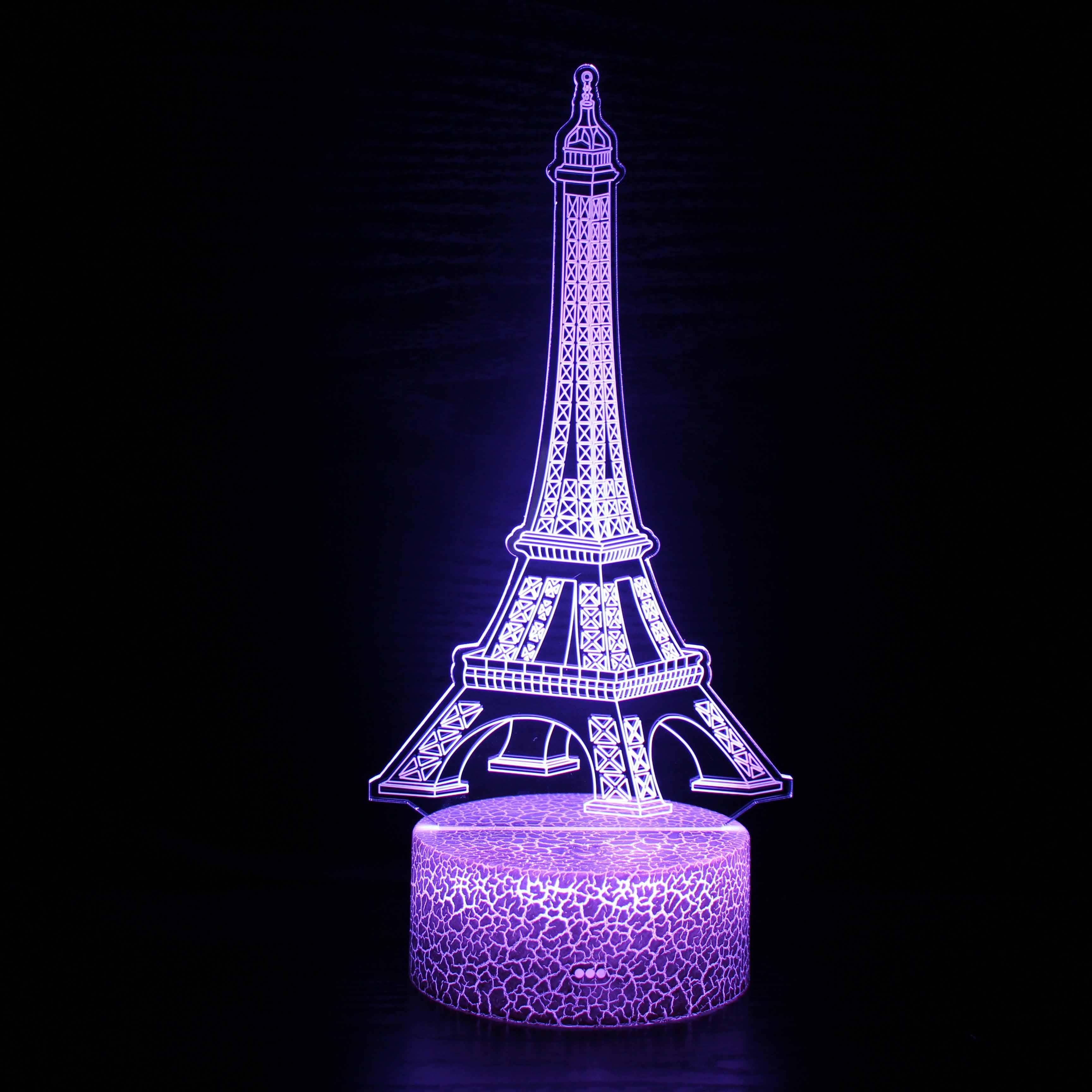 Eiffel Tower Building 3D Optical Illusion Lamp - 3D Optical Lamp