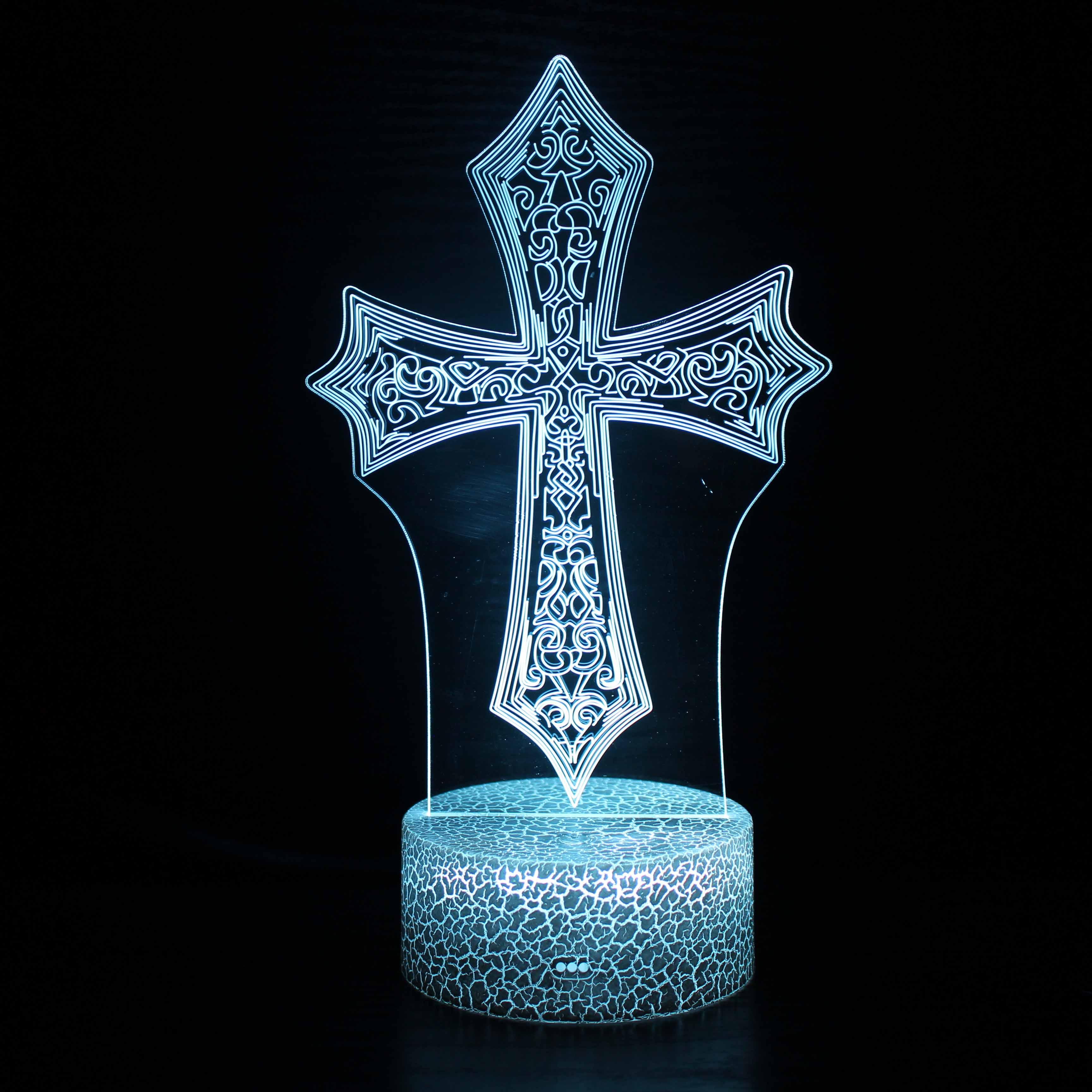Christian Cross 3D Optical Illusion Lamp-3D Optical Lamp