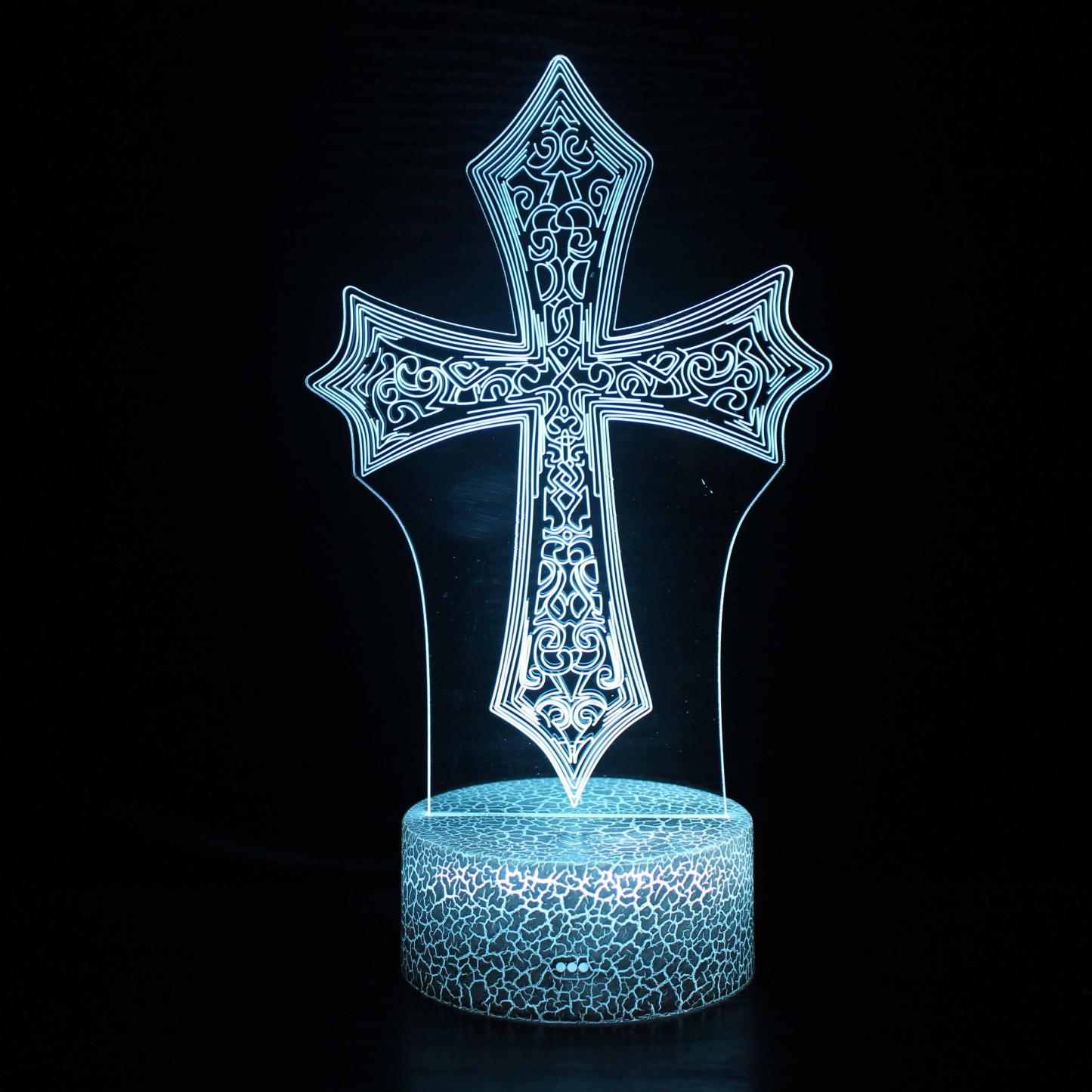 Christian Cross 3D Optical Illusion Lamp - 3D Optical Lamp