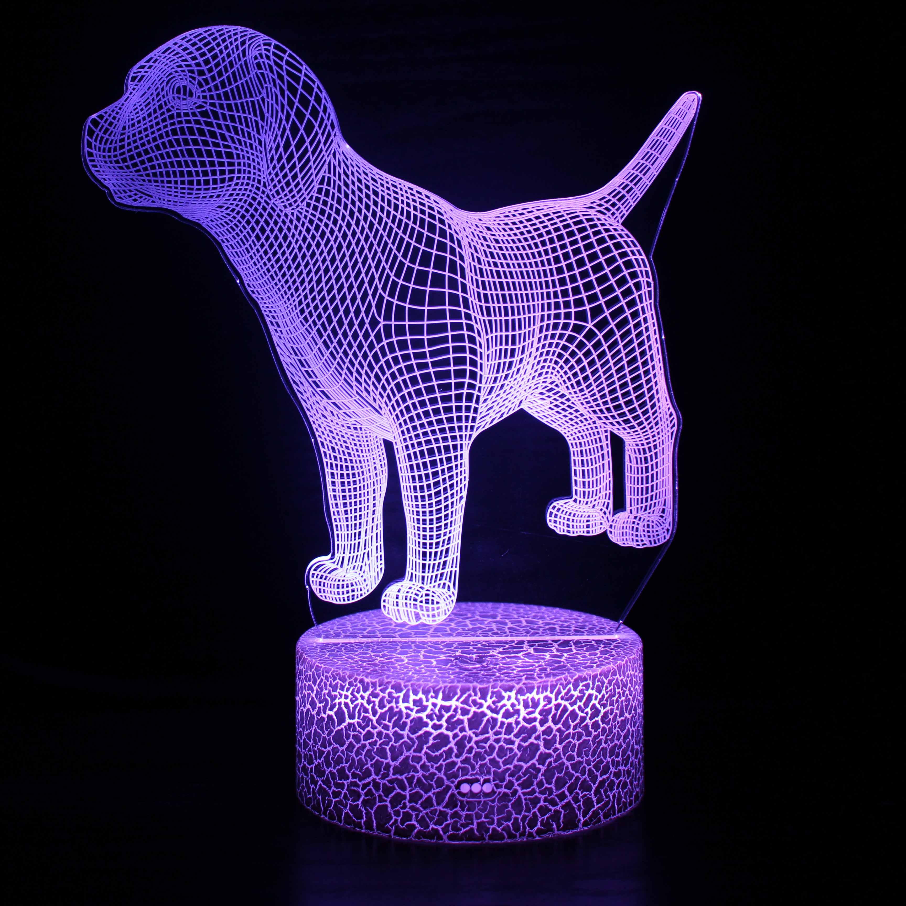 Sniffing Puppy Dog 3D Optical Illusion Lamp - 3D Optical Lamp
