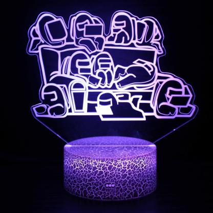 Among Us Funny Crewmates 3D Optical Illusion Lamp - 3D Optical Lamp