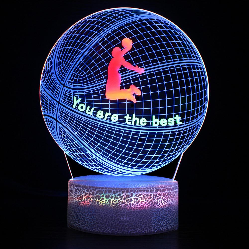 Basketball 3D Dunk Lamp with LED Color Modes and Touch Control-3D Optical Lamp