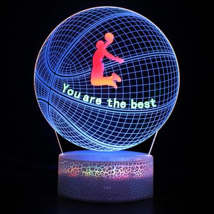 Basketball 3D Dunk Lamp with LED Color Modes and Touch Control-3D Optical Lamp