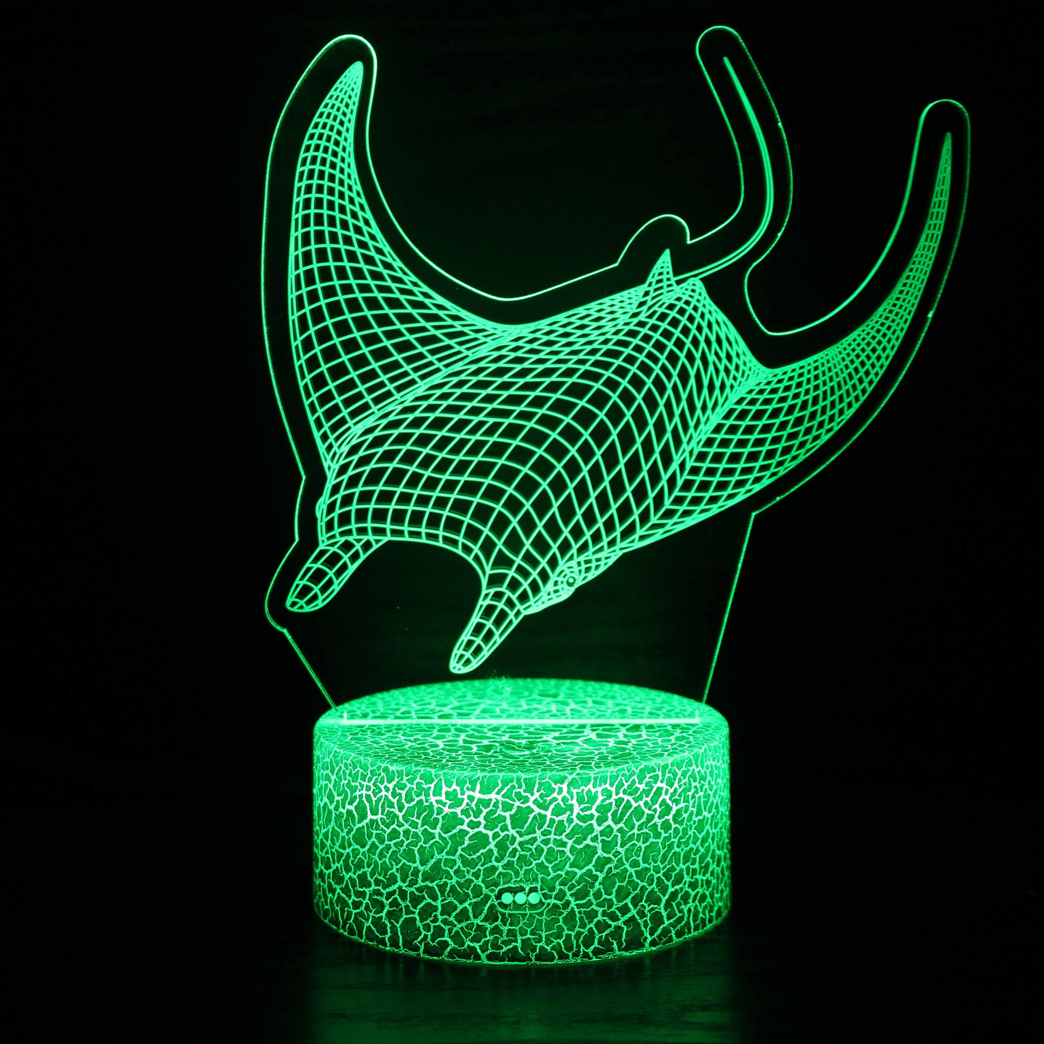 Stingray Fish 3D Illusion Lamp with Remote And Touch Control-3D Optical Lamp
