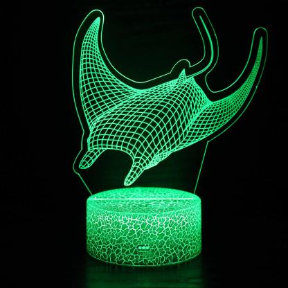 Stingray Fish 3D Illusion Lamp with Remote And Touch Control-3D Optical Lamp