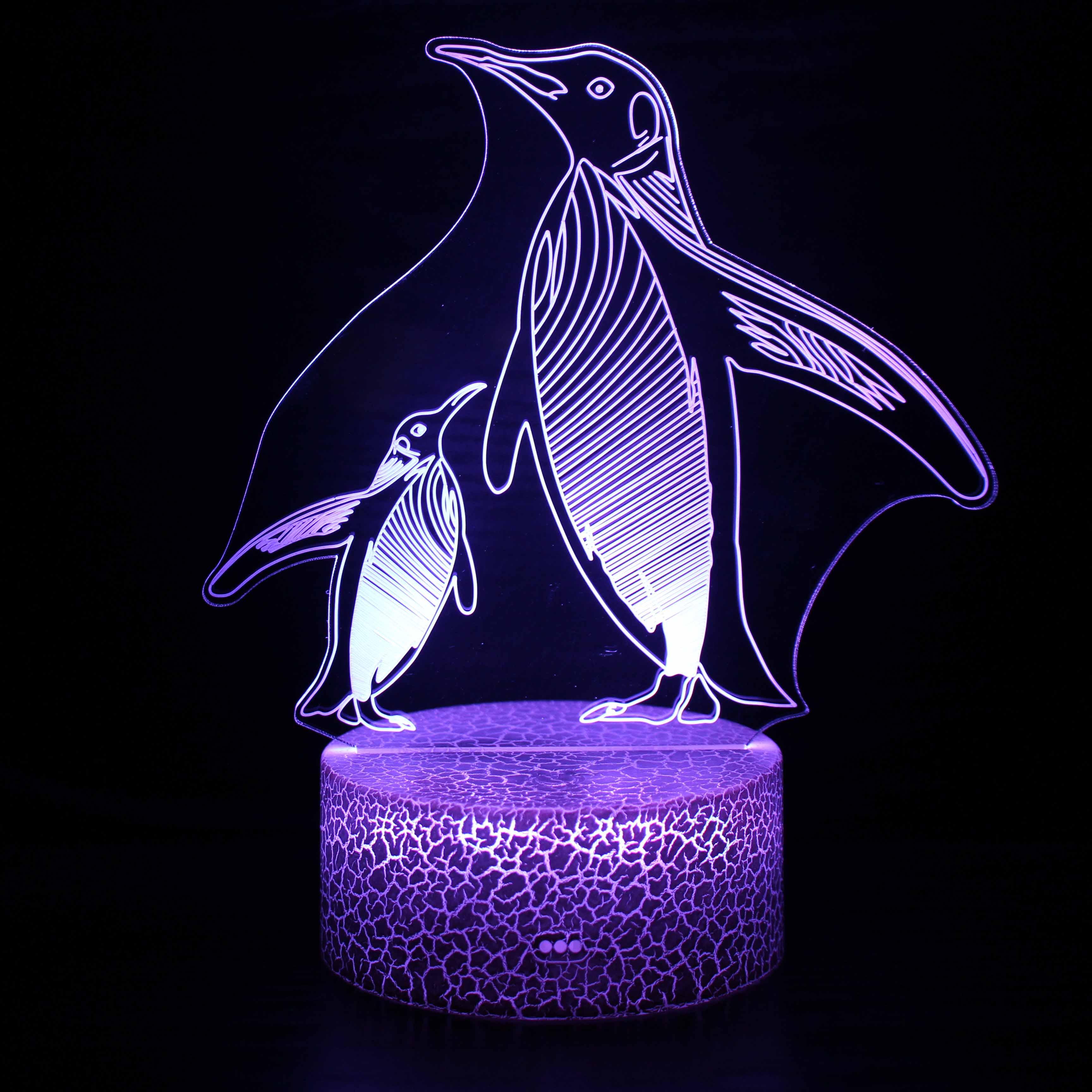 Penguin & Baby 3D Optical Illusion Lamp - 3D Optical Lamp