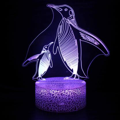 Penguin & Baby 3D Optical Illusion Lamp - 3D Optical Lamp