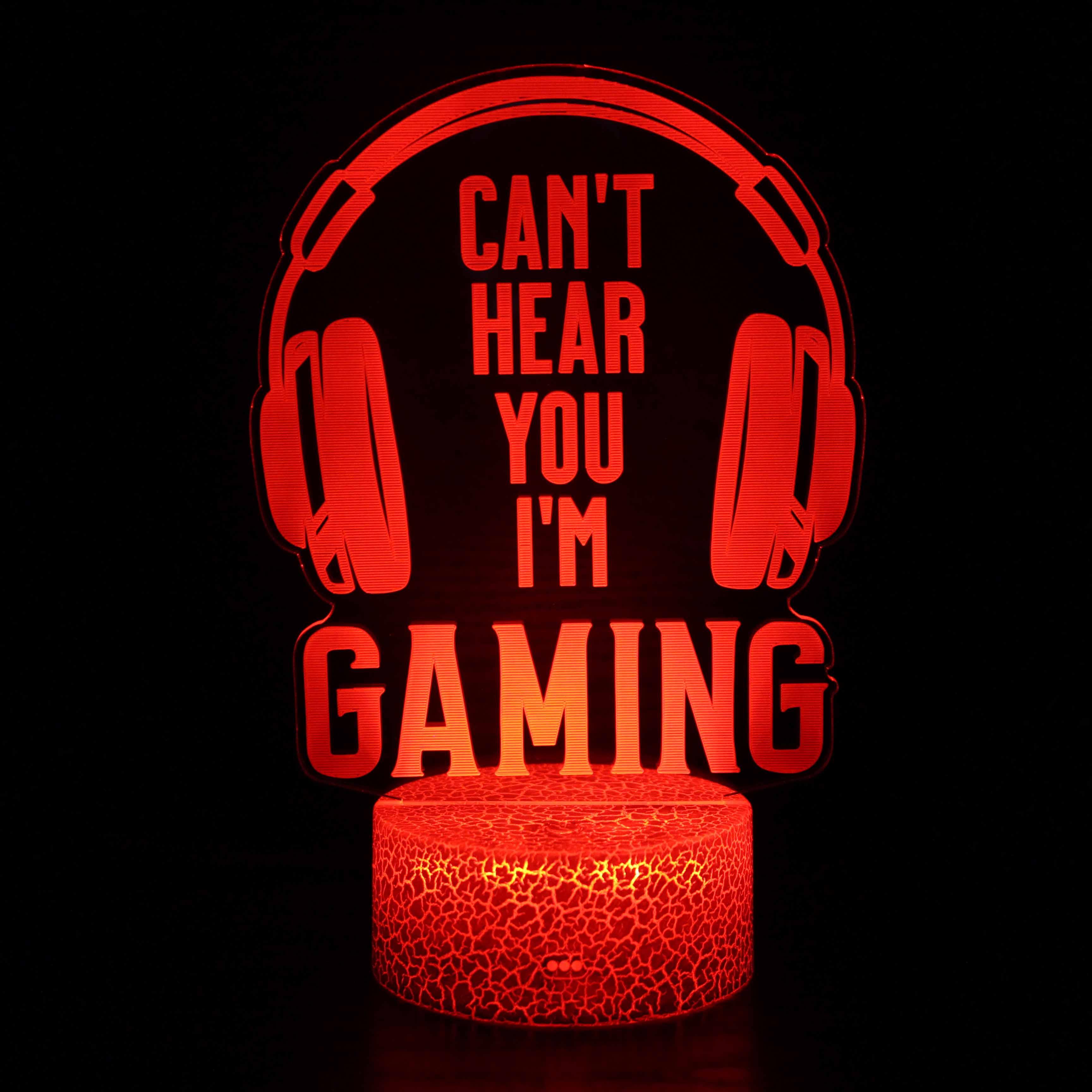 Can't Hear You I'm Gaming 3D Optical Illusion Lamp - 3D Optical Lamp