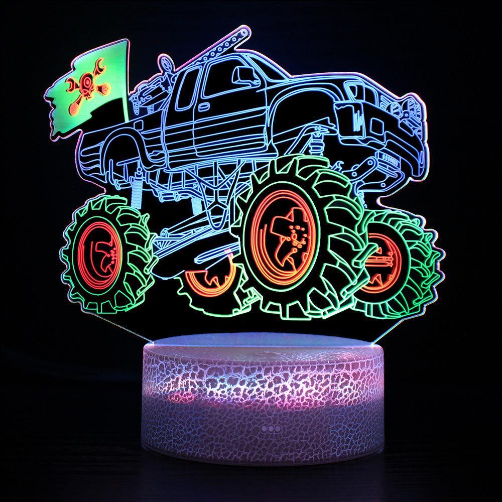 Pirate Monster Truck 3D Lamp with Remote Control and LED Display-3D Optical Lamp