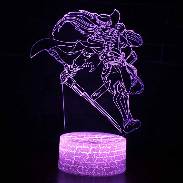 Abstract Purple Warrior Lamp 3D Optical Illusion Light for Home-3D Optical Lamp
