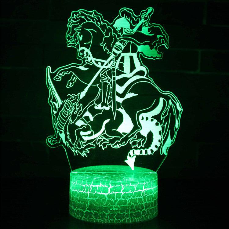 Abstract Green Warrior Optical Illusion Lamp - 3D Optical Lamp