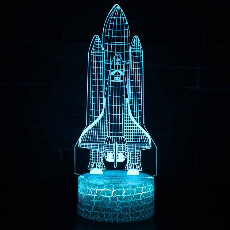 Spaceship 3D Lamp Launch Light into Your Universe-3D Optical Lamp