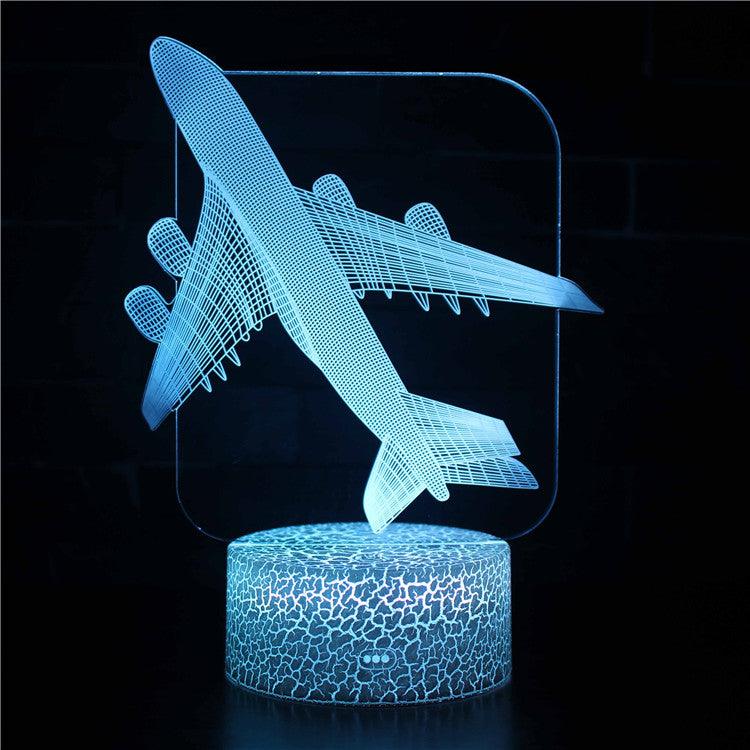 Ascending Airplane Optical Lamp with Remote Control and LED Display-3D Optical Lamp