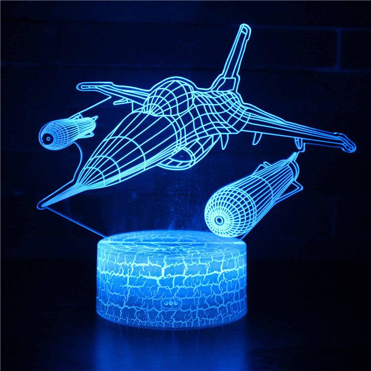 Fighter Jet 3D Optical Lamp with LED Lighting and Touch Control-3D Optical Lamp