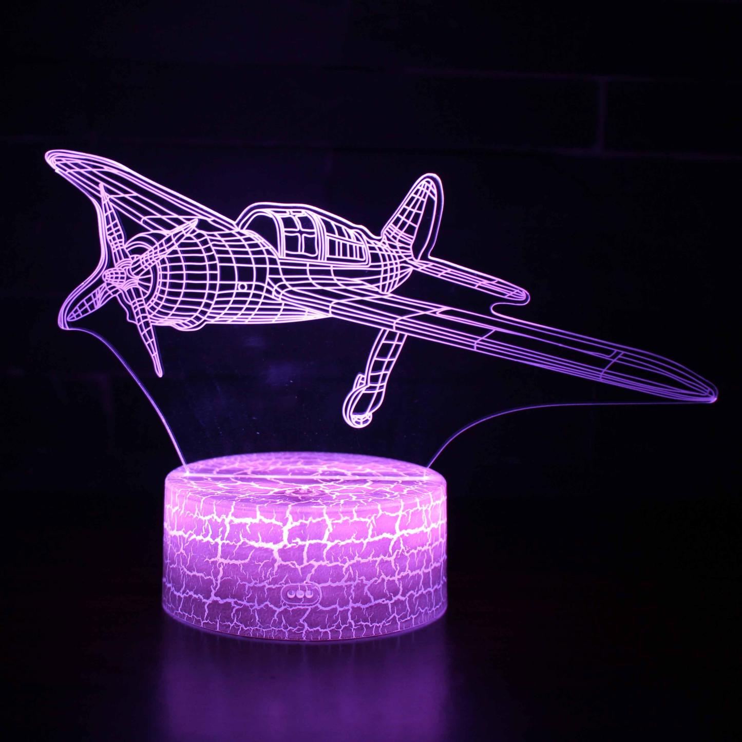 Jet Airplane Optical Lamp with Remote and Touch Control-3D Optical Lamp